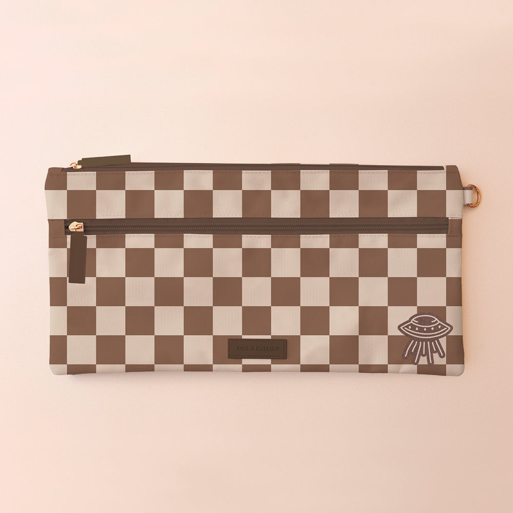 Walnut Check Large Pencil Case - PRE-ORDER (OCTOBER)