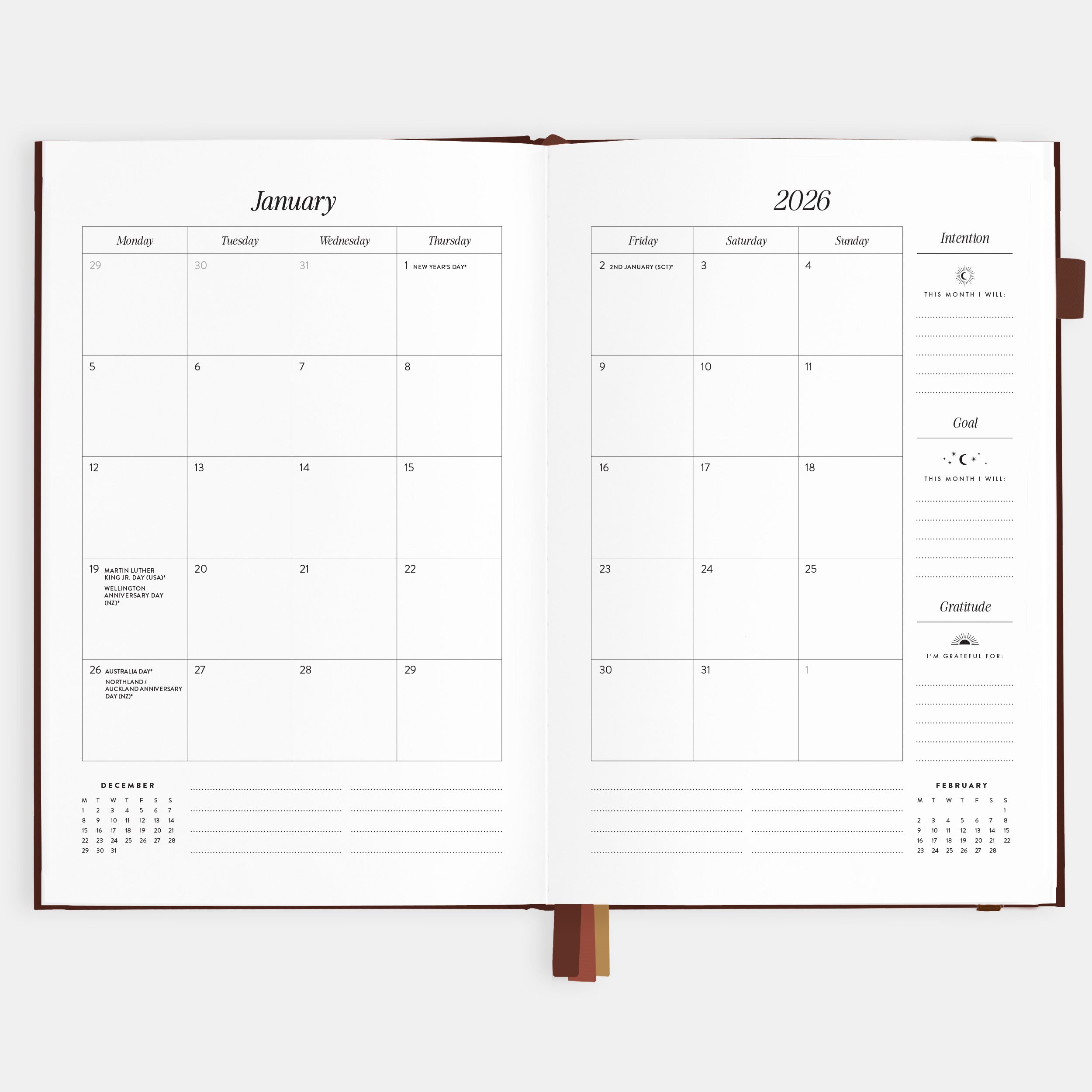 2026 A5 Vertical Planner - Chocolate - SOLD OUT