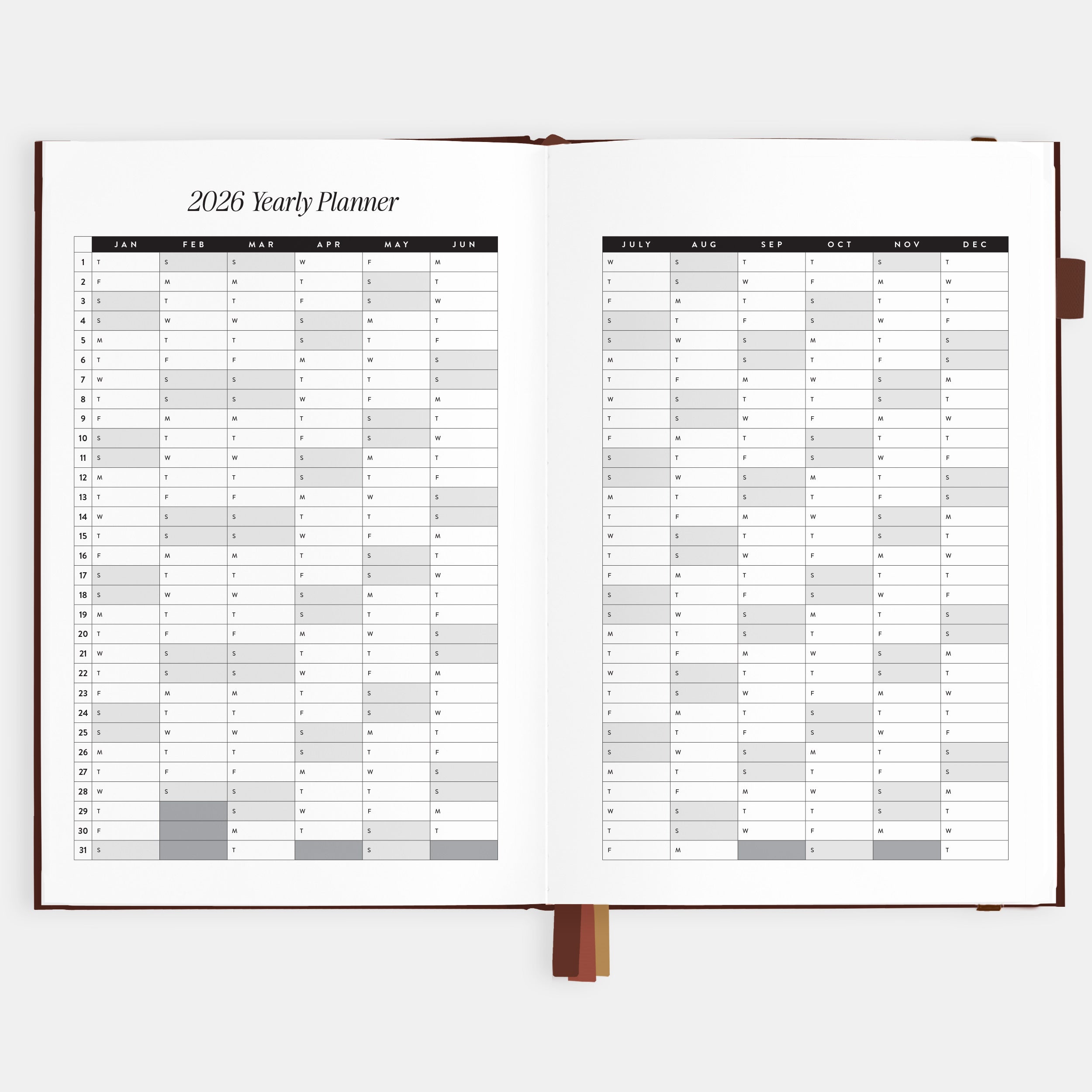 2026 A5 Vertical Planner - Chocolate - SOLD OUT