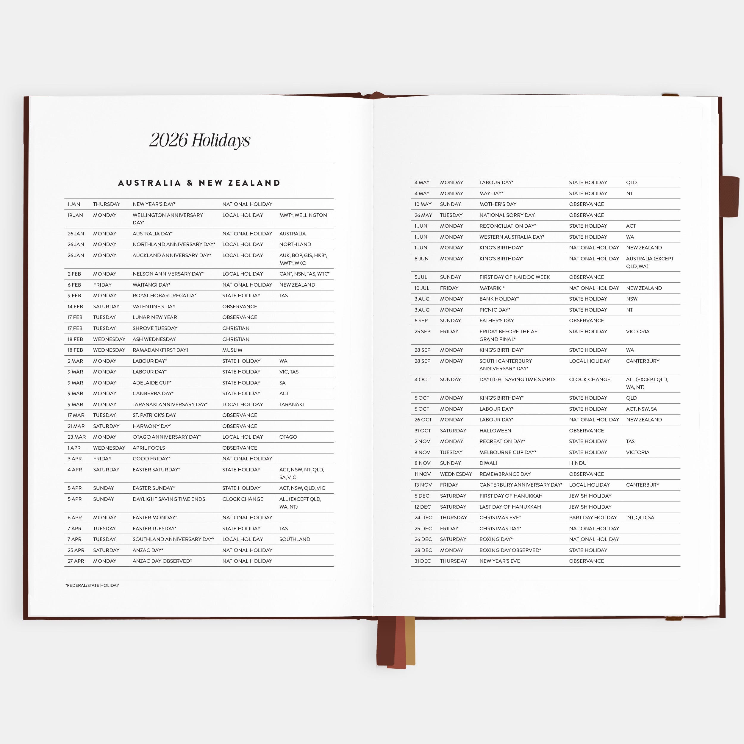 2026 A5 Vertical Planner - Chocolate - SOLD OUT
