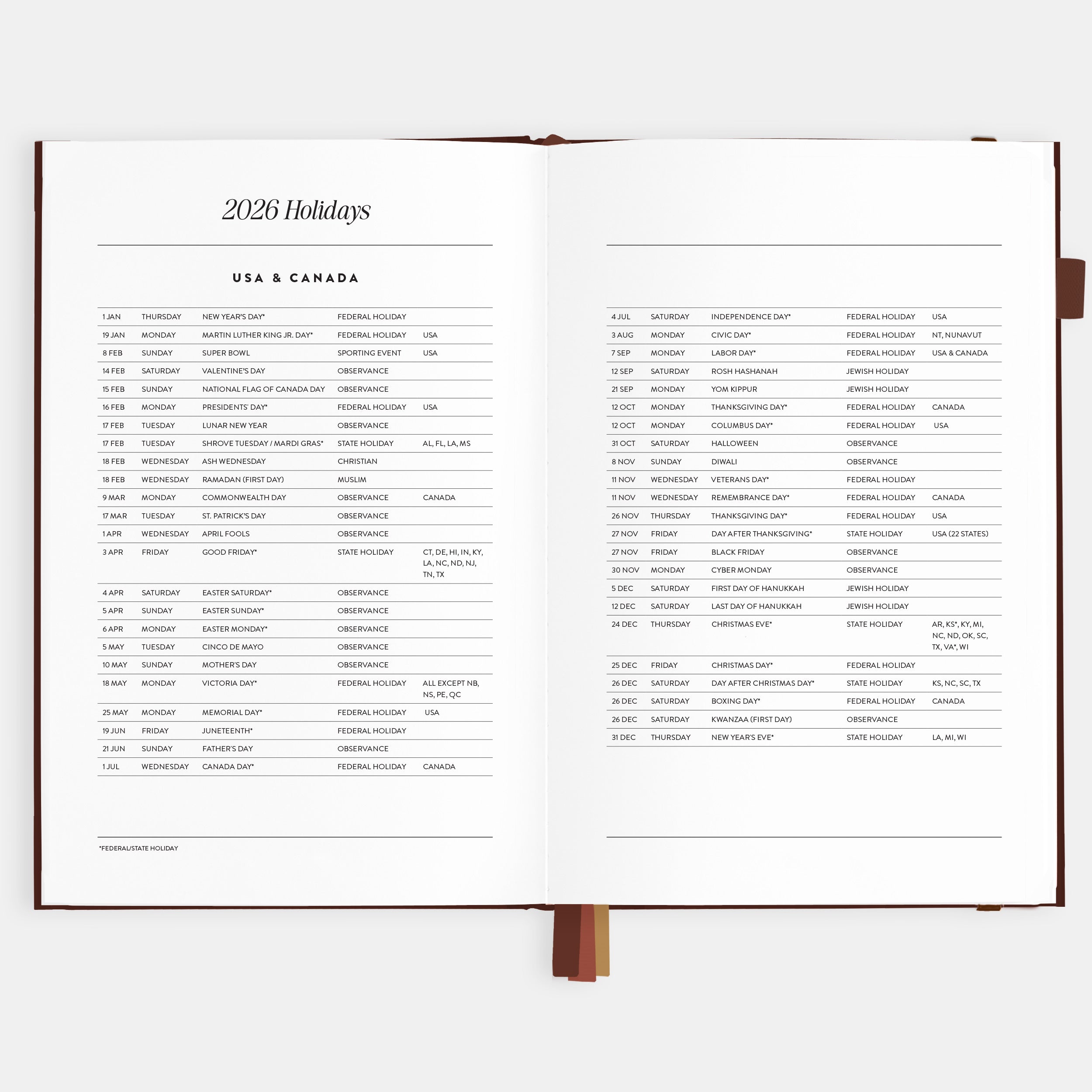 2026 A5 Vertical Planner - Chocolate - SOLD OUT