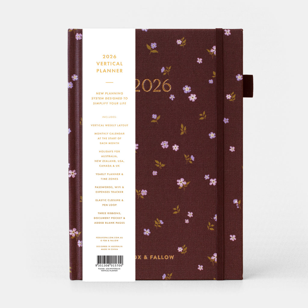 2026 A5 Vertical Planner - Wisteria - SOLD OUT