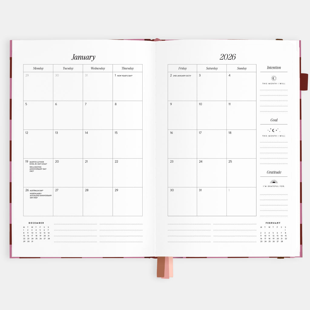 2026 A5 Horizontal Planner - Cherry Check - SOLD OUT