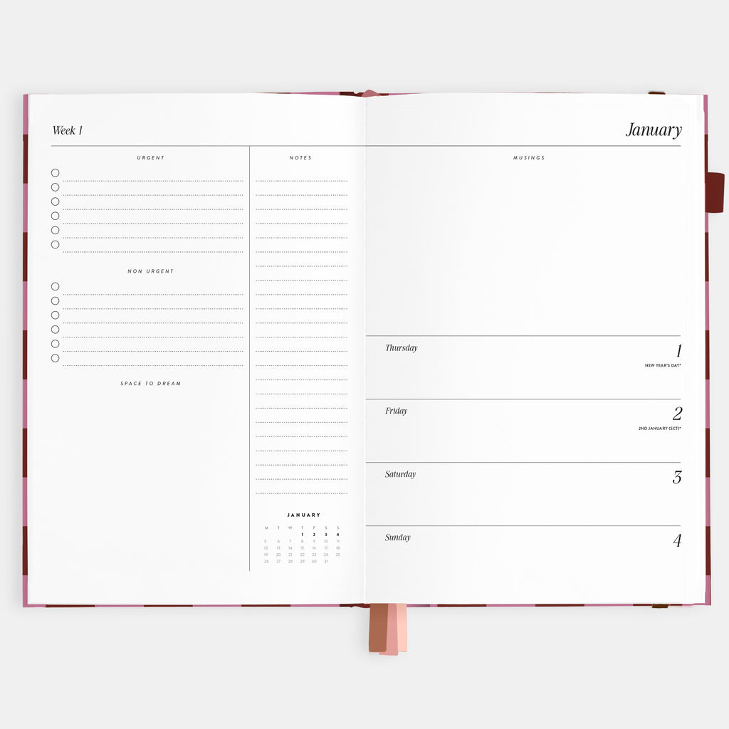 2026 A5 Horizontal Planner - Cherry Check - SOLD OUT