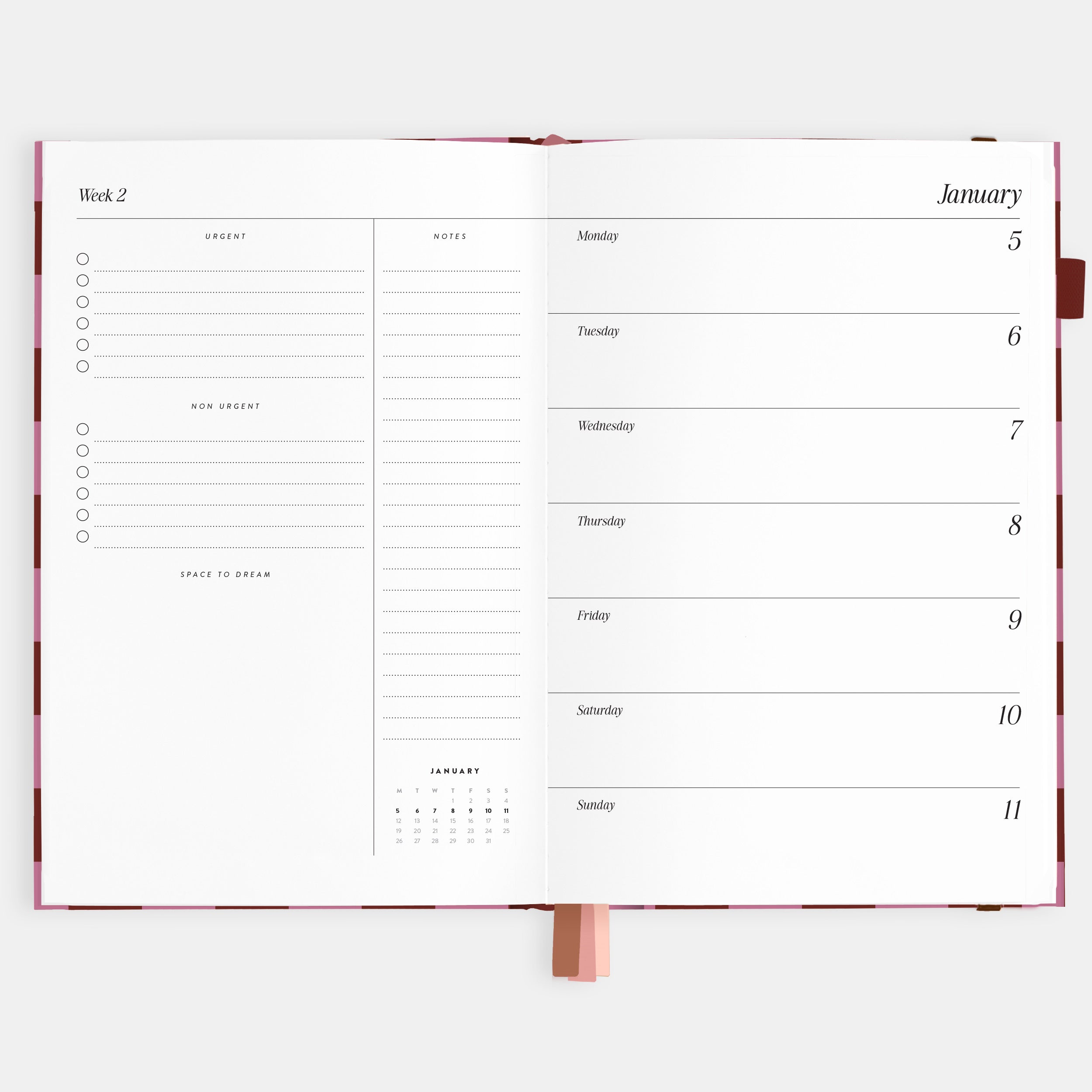 2026 A5 Horizontal Planner - Cherry Check - SOLD OUT