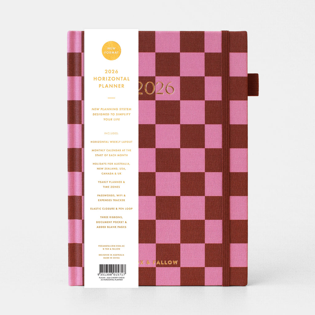 2026 A5 Horizontal Planner - Cherry Check - SOLD OUT