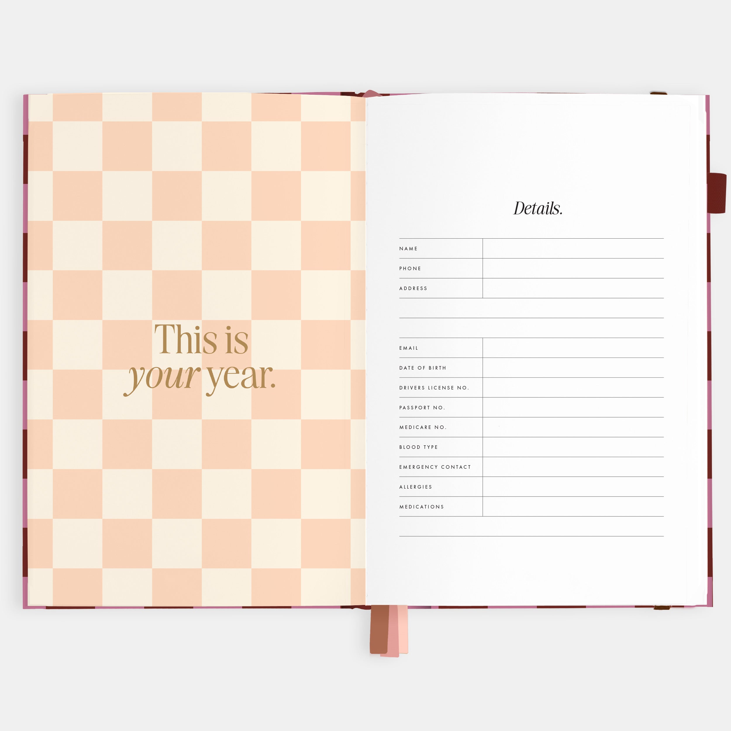 2026 A5 Horizontal Planner - Cherry Check - SOLD OUT