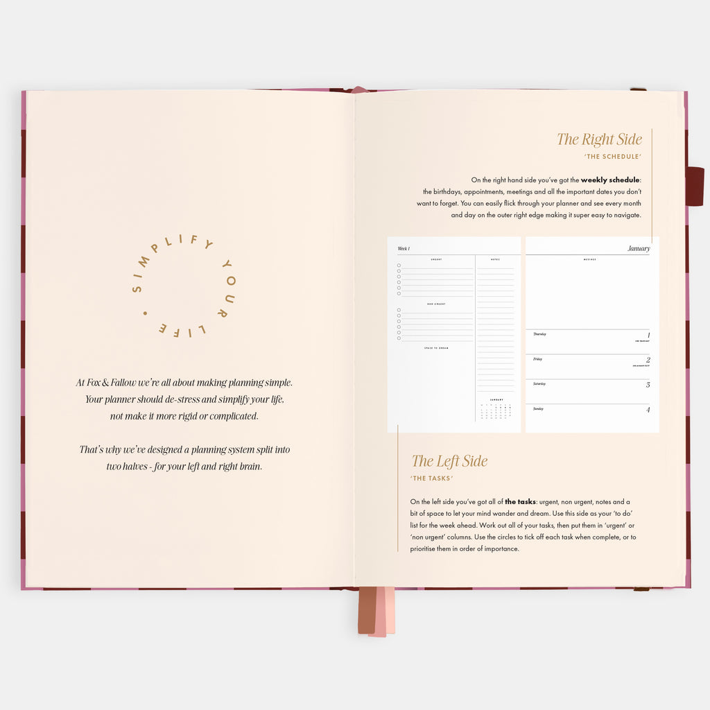 2026 A5 Horizontal Planner - Cherry Check - SOLD OUT