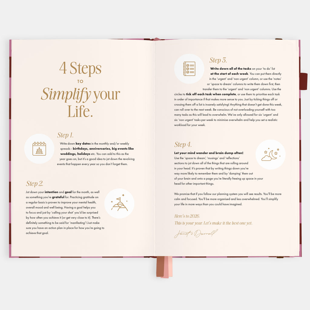 2026 A5 Horizontal Planner - Cherry Check - SOLD OUT