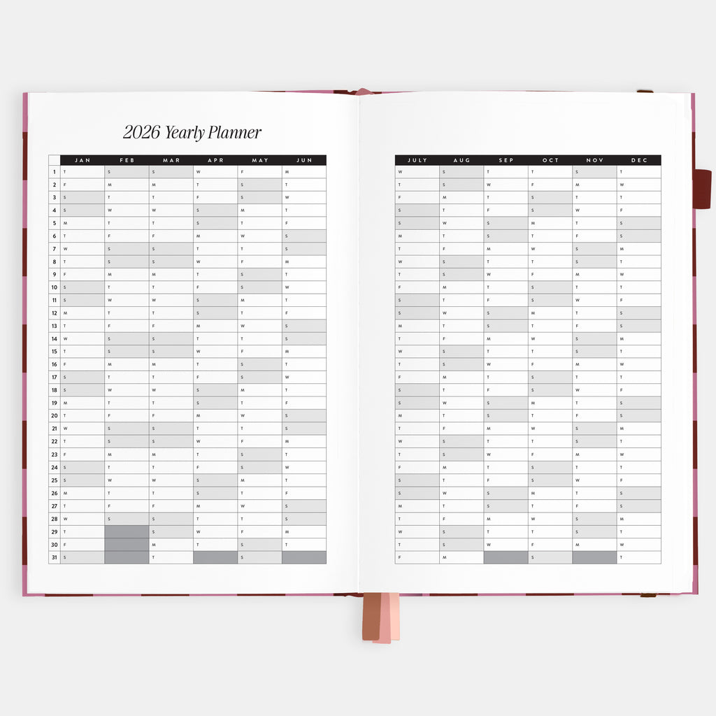 2026 A5 Horizontal Planner - Cherry Check - SOLD OUT