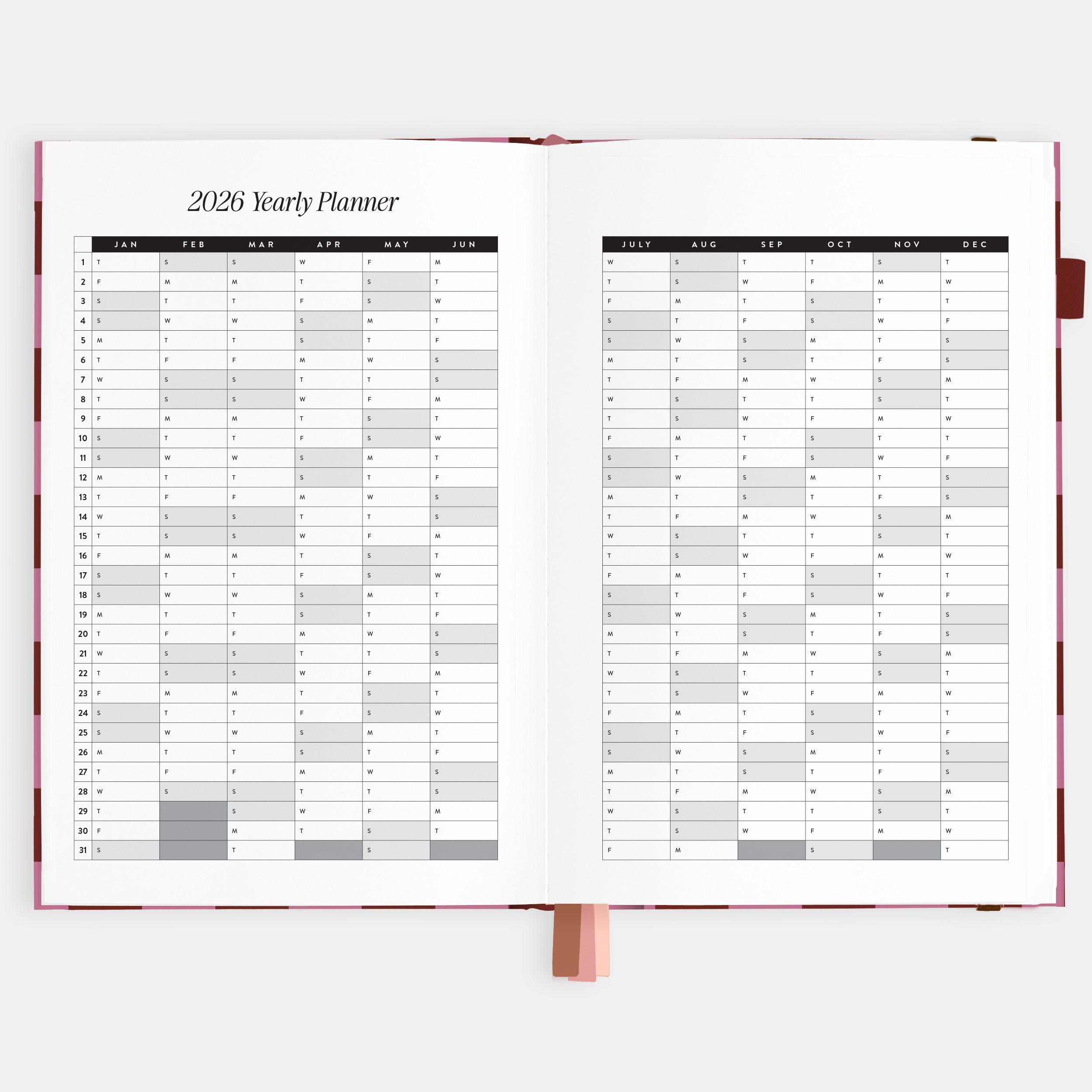 2026 A5 Horizontal Planner - Cherry Check - SOLD OUT