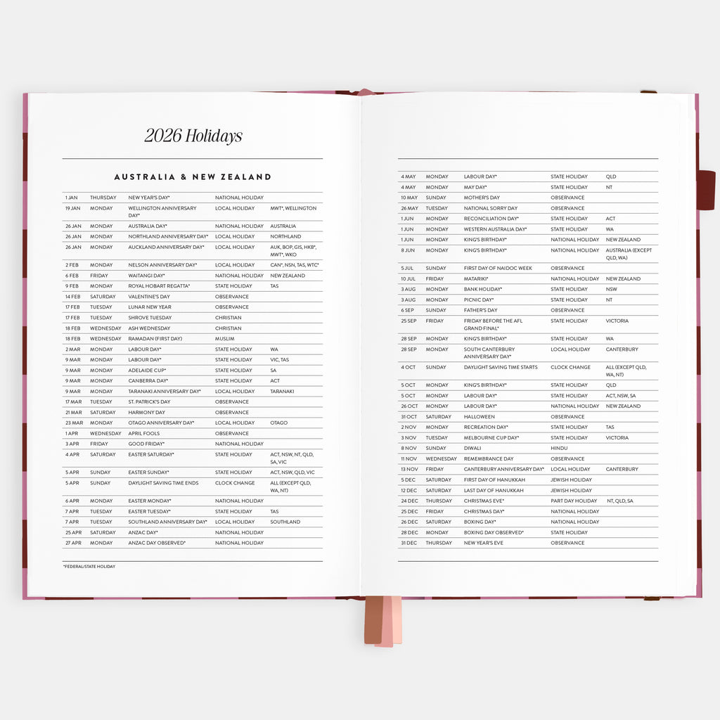 2026 A5 Horizontal Planner - Cherry Check - SOLD OUT