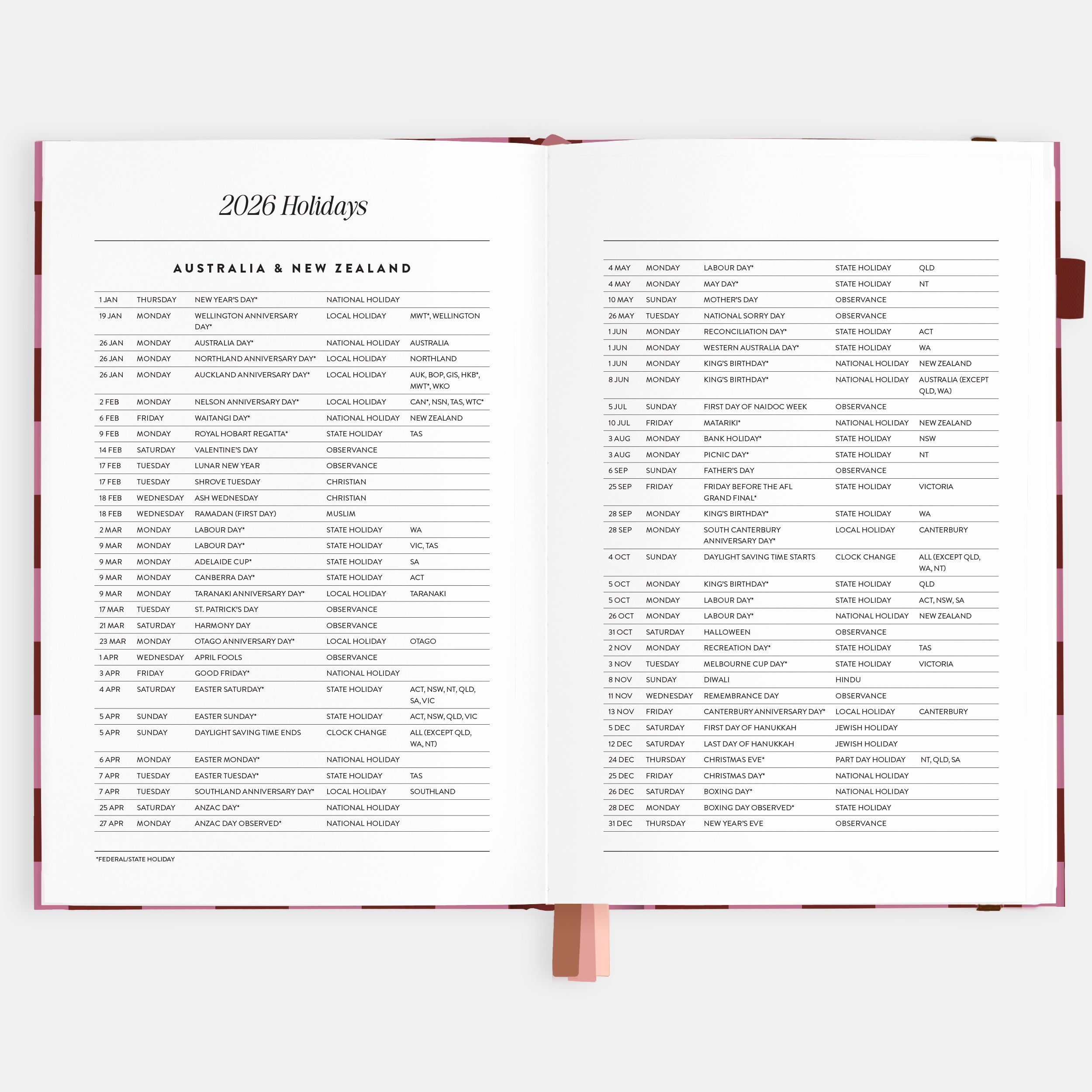 2026 A5 Horizontal Planner - Cherry Check - SOLD OUT