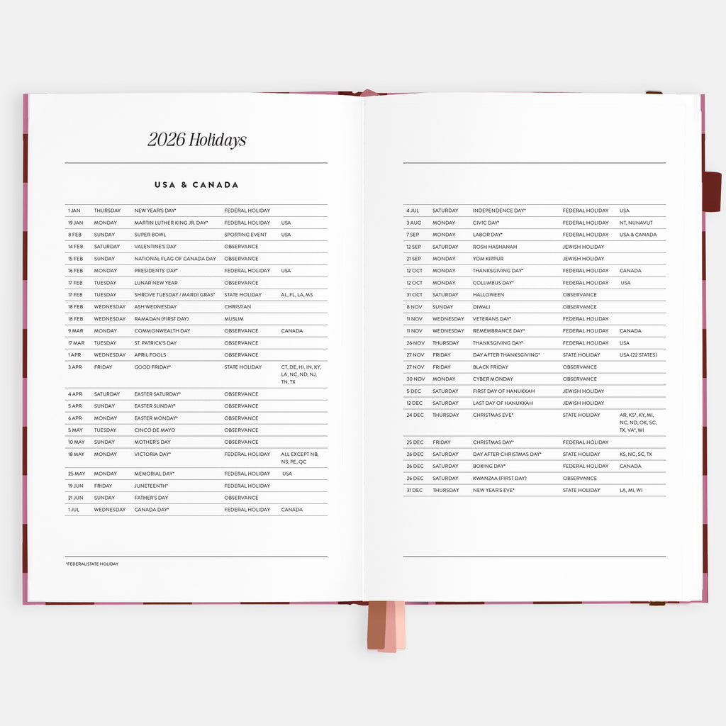 2026 A5 Horizontal Planner - Cherry Check - SOLD OUT