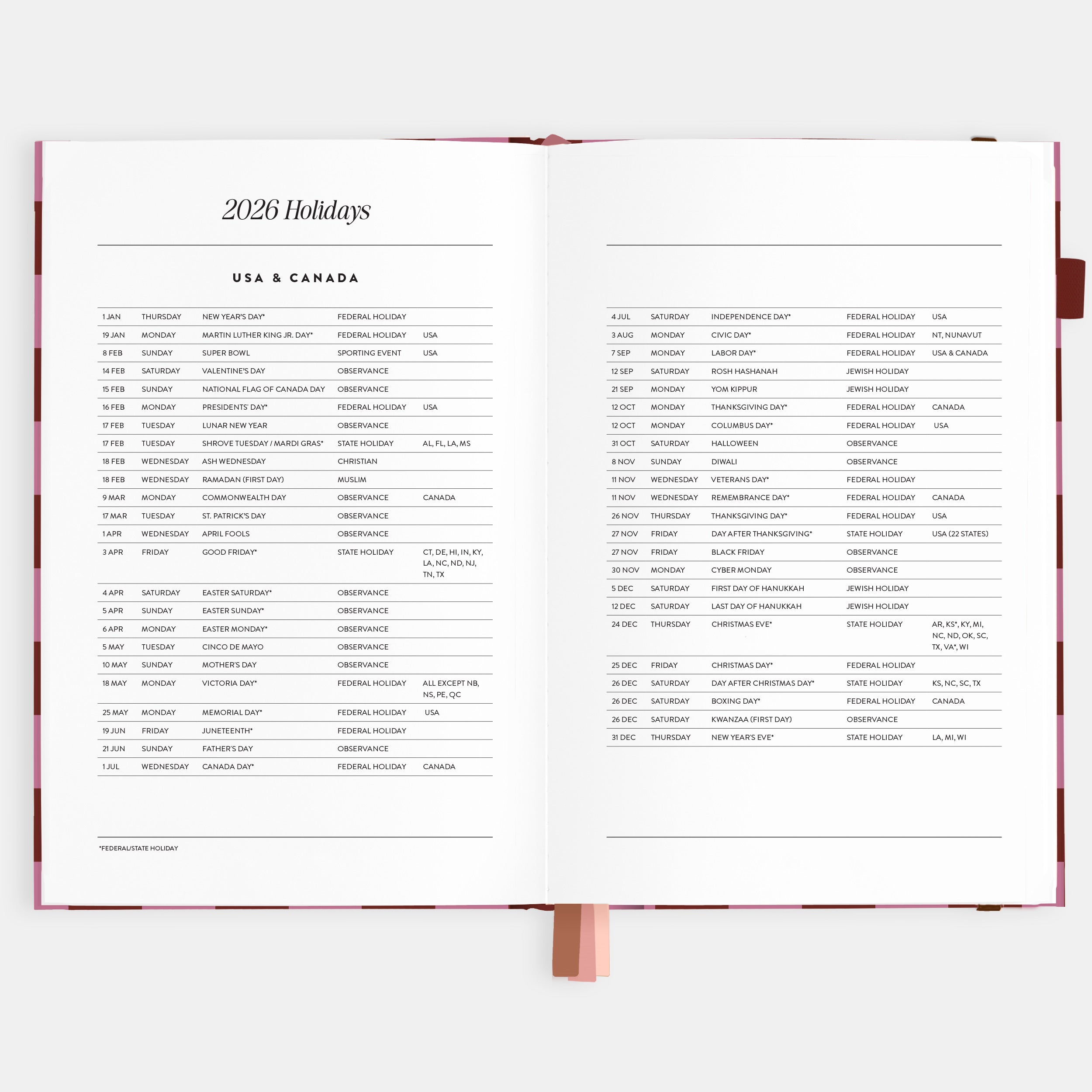 2026 A5 Horizontal Planner - Cherry Check - SOLD OUT