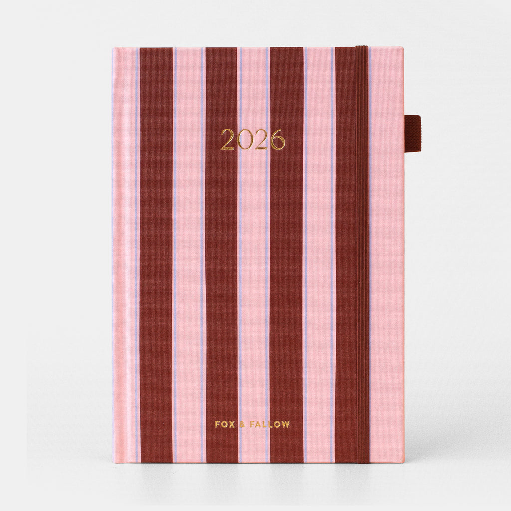 2026 A5 Vertical Planner - Burgundy Stripe - SOLD OUT