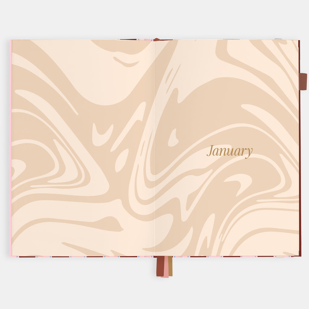 2026 A5 Vertical Planner - Burgundy Stripe - SOLD OUT