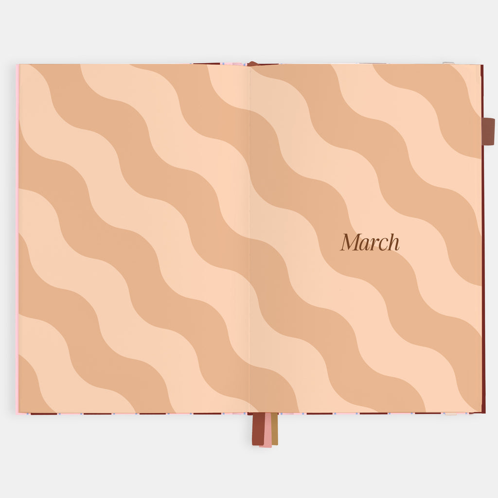 2026 A5 Vertical Planner - Burgundy Stripe - SOLD OUT