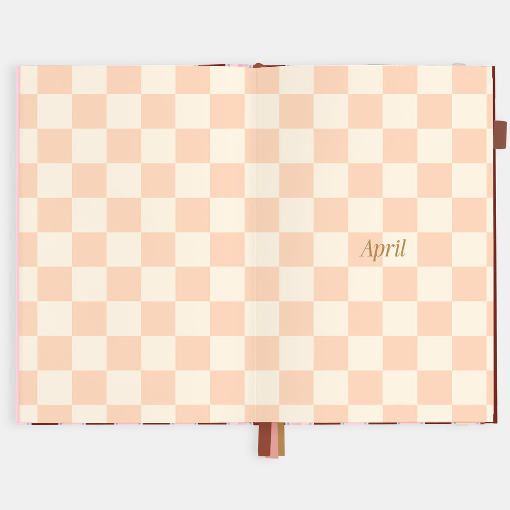 2026 A5 Vertical Planner - Burgundy Stripe - SOLD OUT