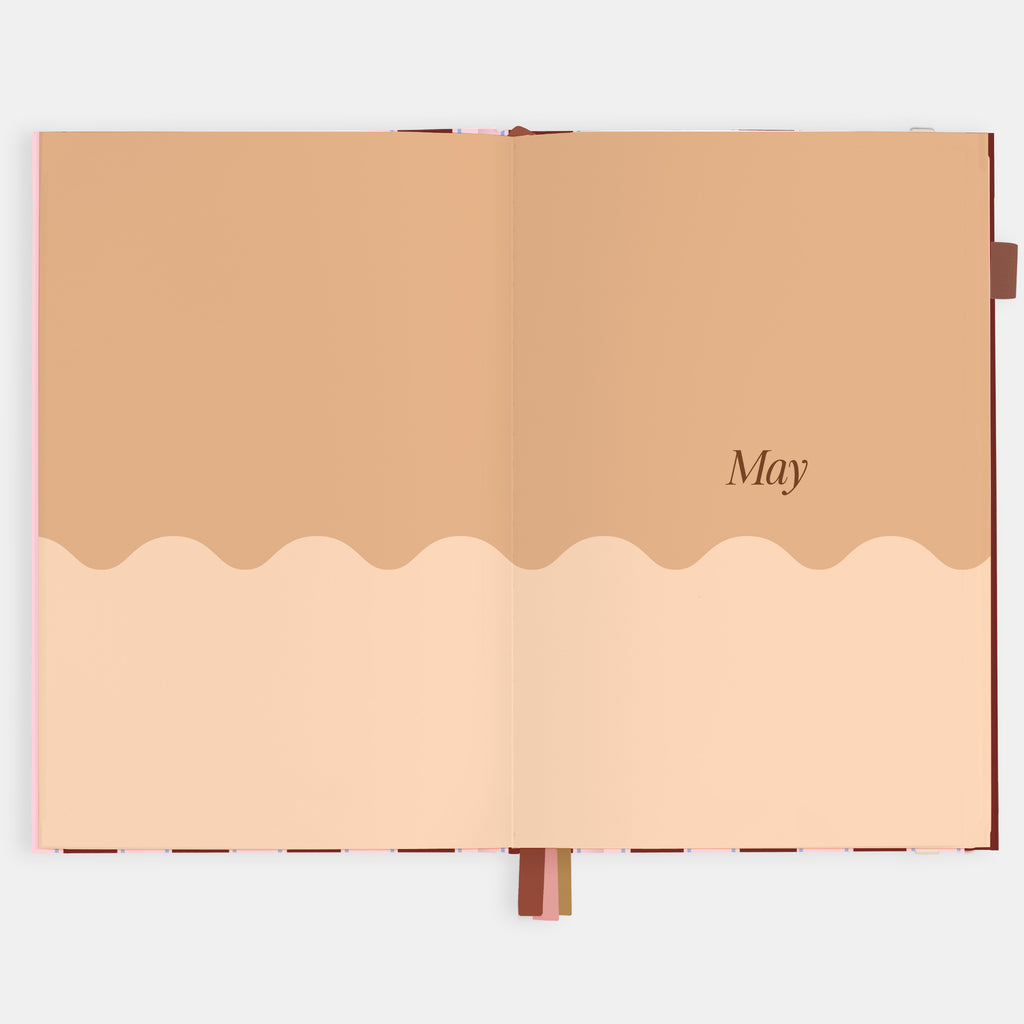 2026 A5 Vertical Planner - Burgundy Stripe - SOLD OUT