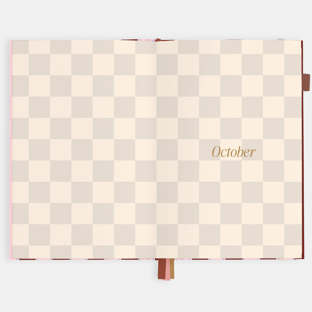 2026 A5 Vertical Planner - Burgundy Stripe - SOLD OUT