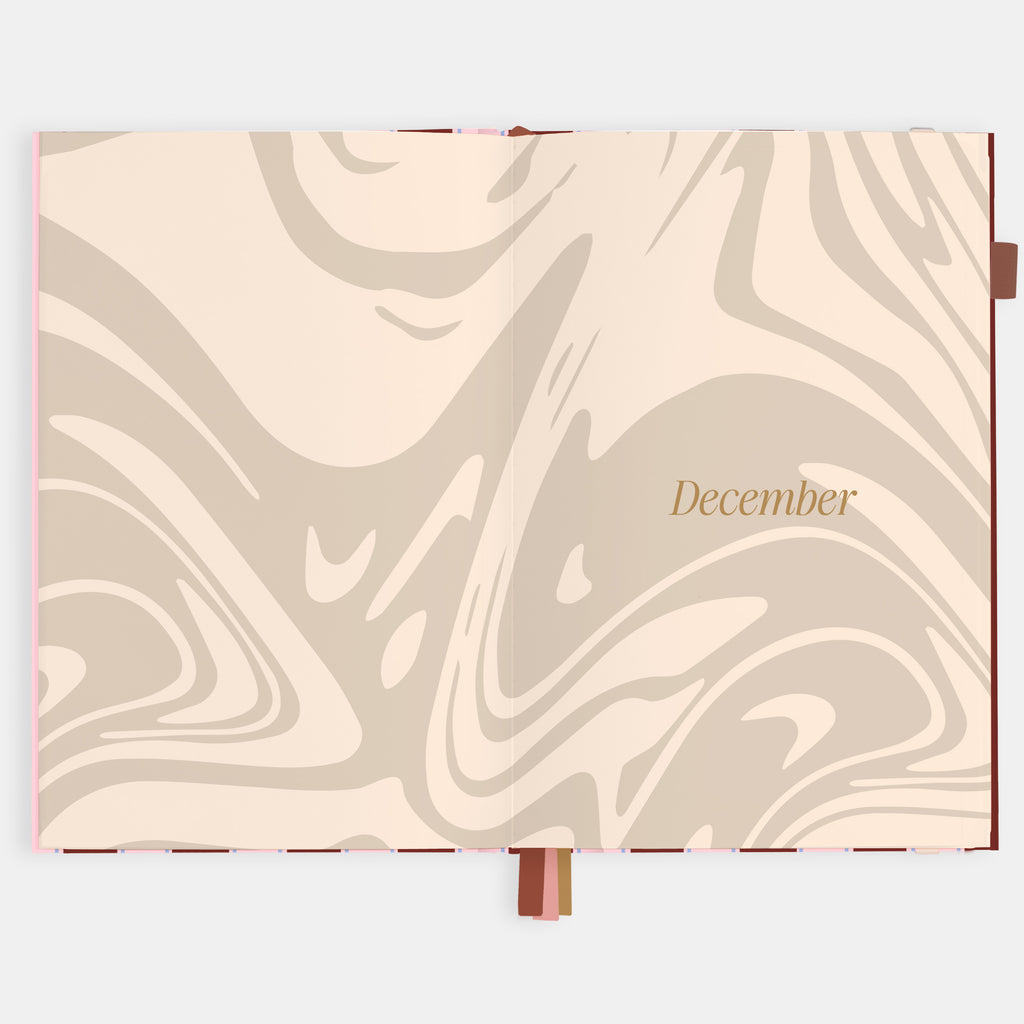 2026 A5 Vertical Planner - Burgundy Stripe - SOLD OUT