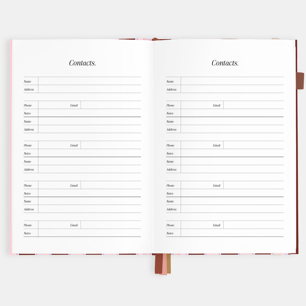 2026 A5 Vertical Planner - Burgundy Stripe - SOLD OUT