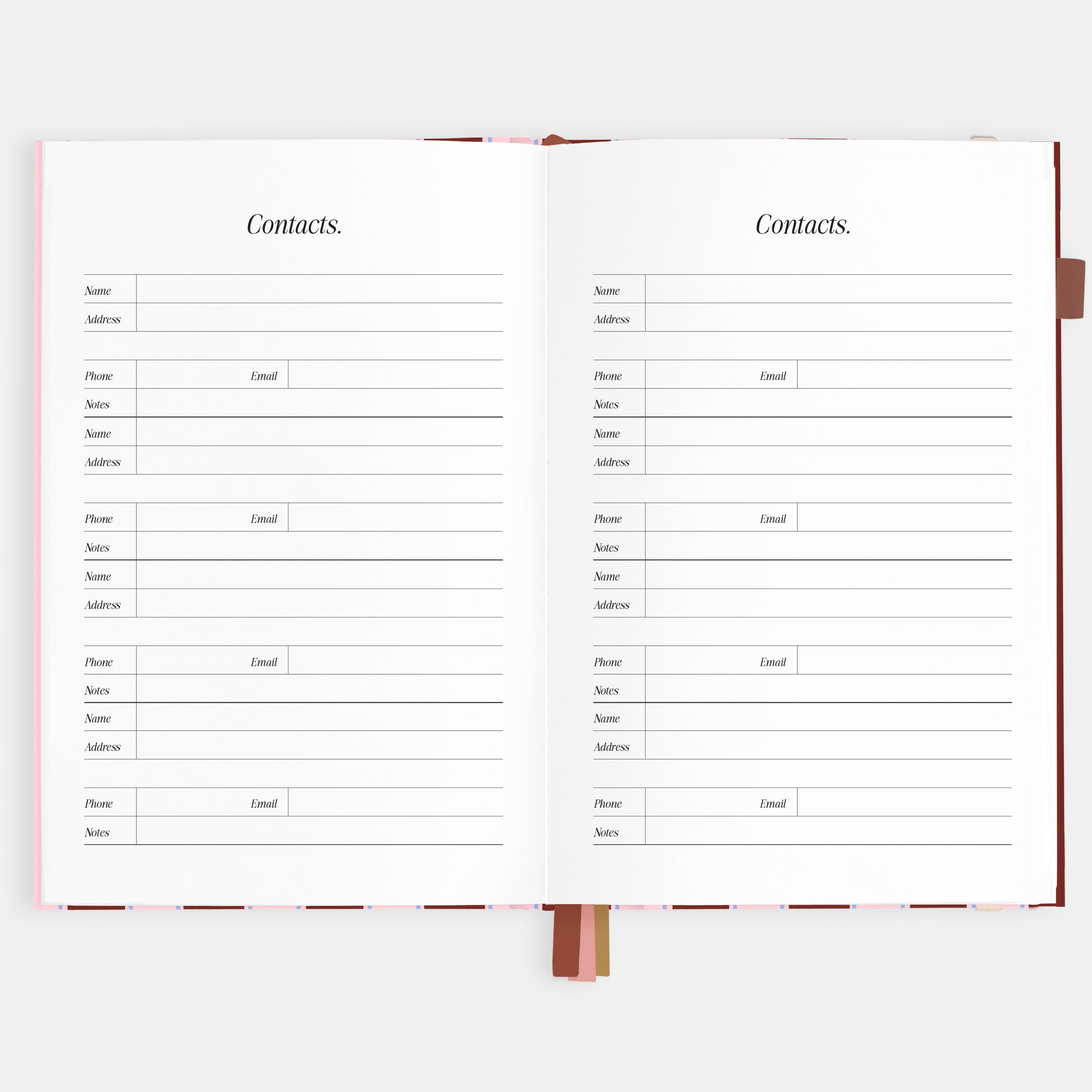 2026 A5 Vertical Planner - Burgundy Stripe - SOLD OUT