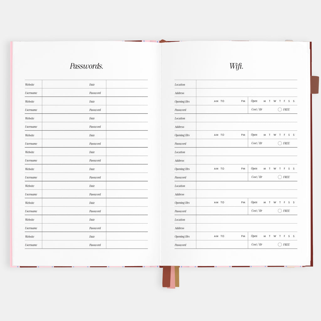 2026 A5 Vertical Planner - Burgundy Stripe - SOLD OUT