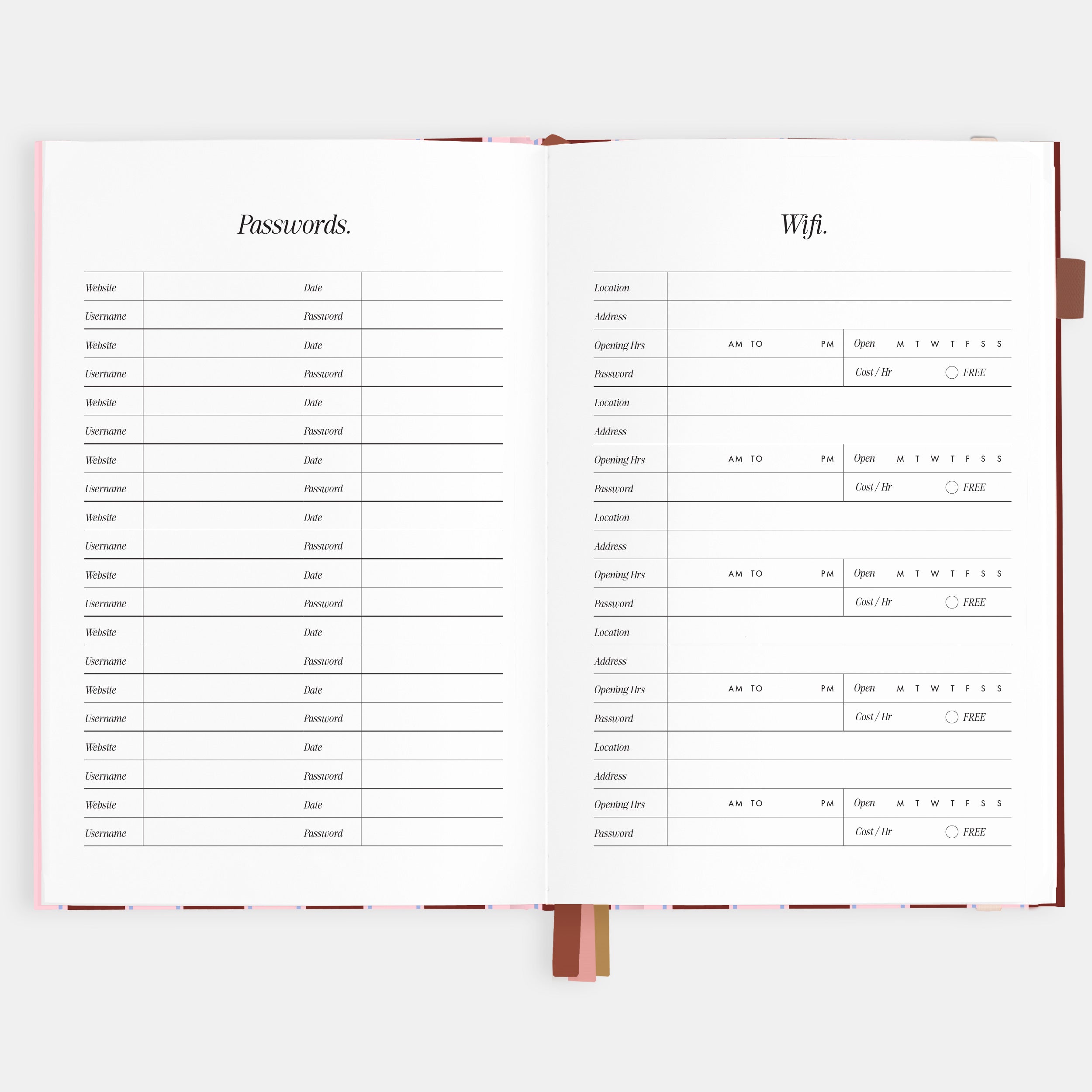 2026 A5 Vertical Planner - Burgundy Stripe - SOLD OUT