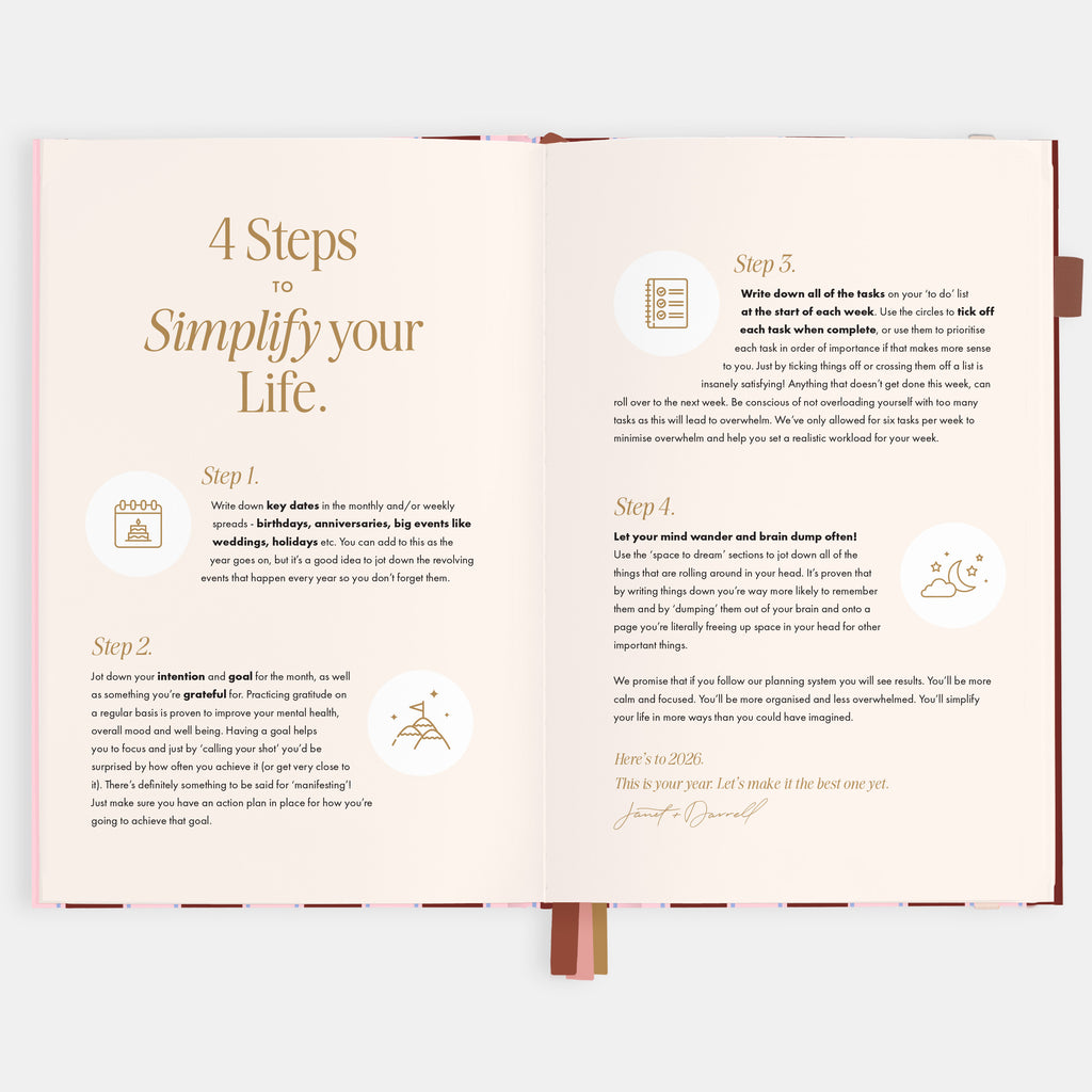 2026 A5 Vertical Planner - Burgundy Stripe - SOLD OUT