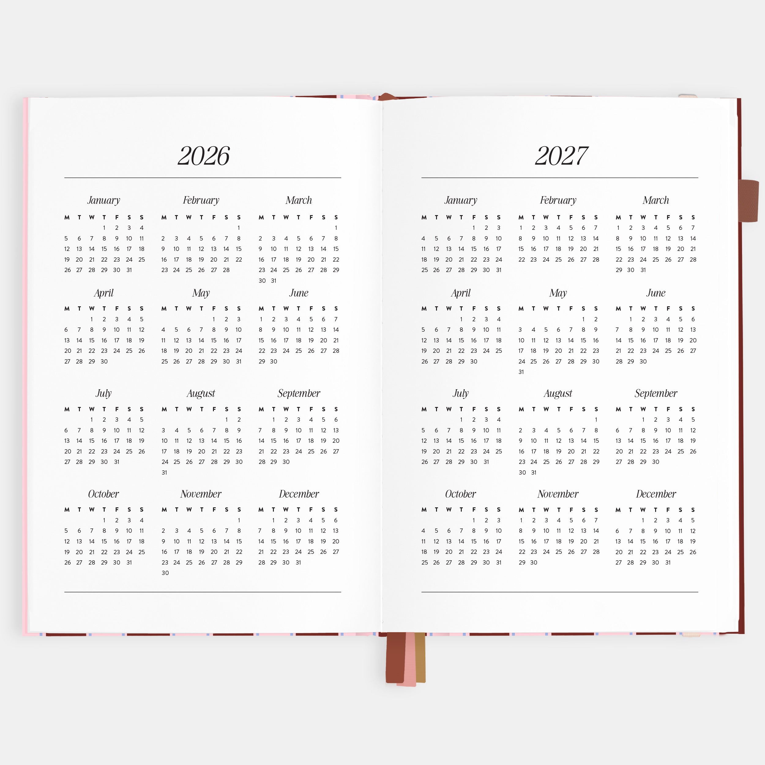 2026 A5 Vertical Planner - Burgundy Stripe - SOLD OUT