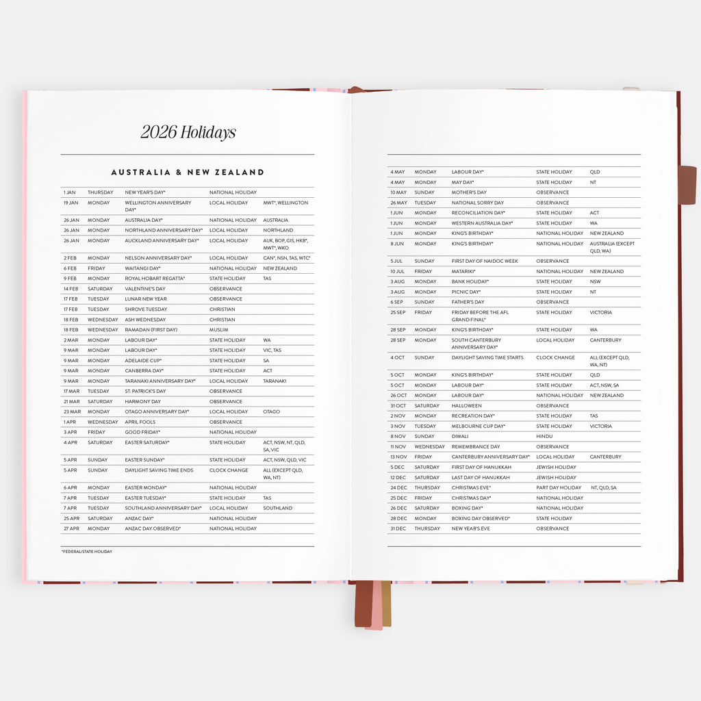 2026 A5 Vertical Planner - Burgundy Stripe - SOLD OUT