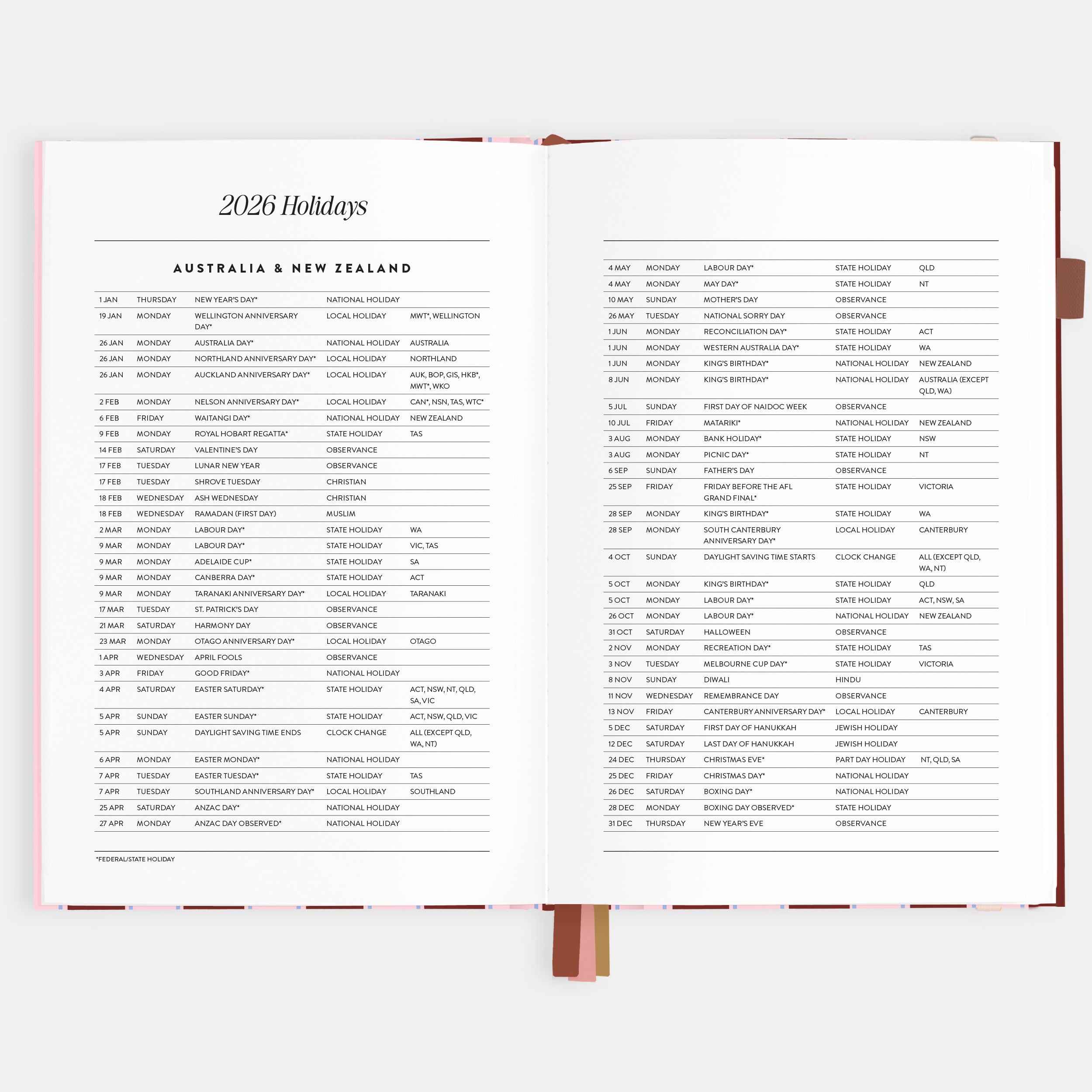 2026 A5 Vertical Planner - Burgundy Stripe - SOLD OUT