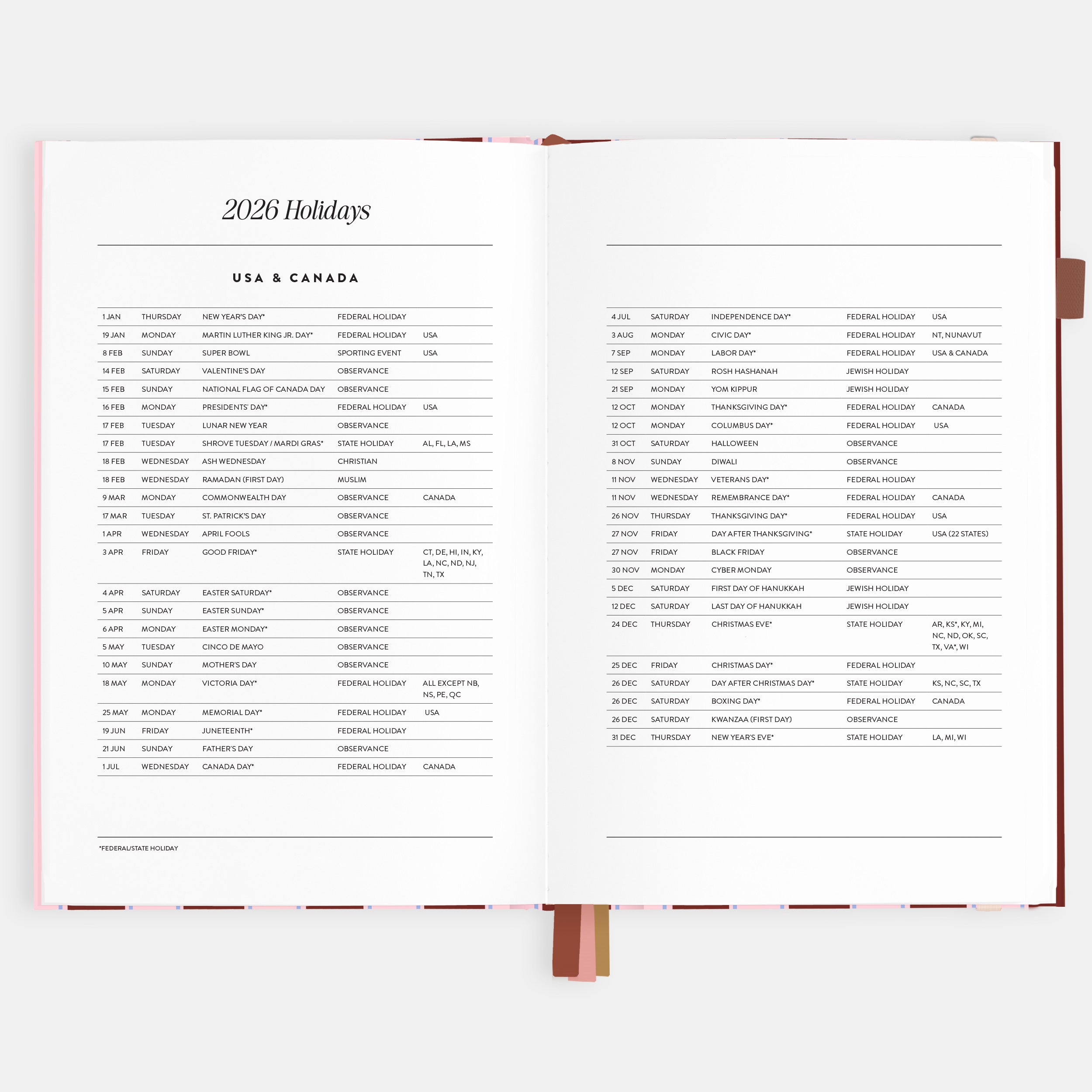 2026 A5 Vertical Planner - Burgundy Stripe - SOLD OUT