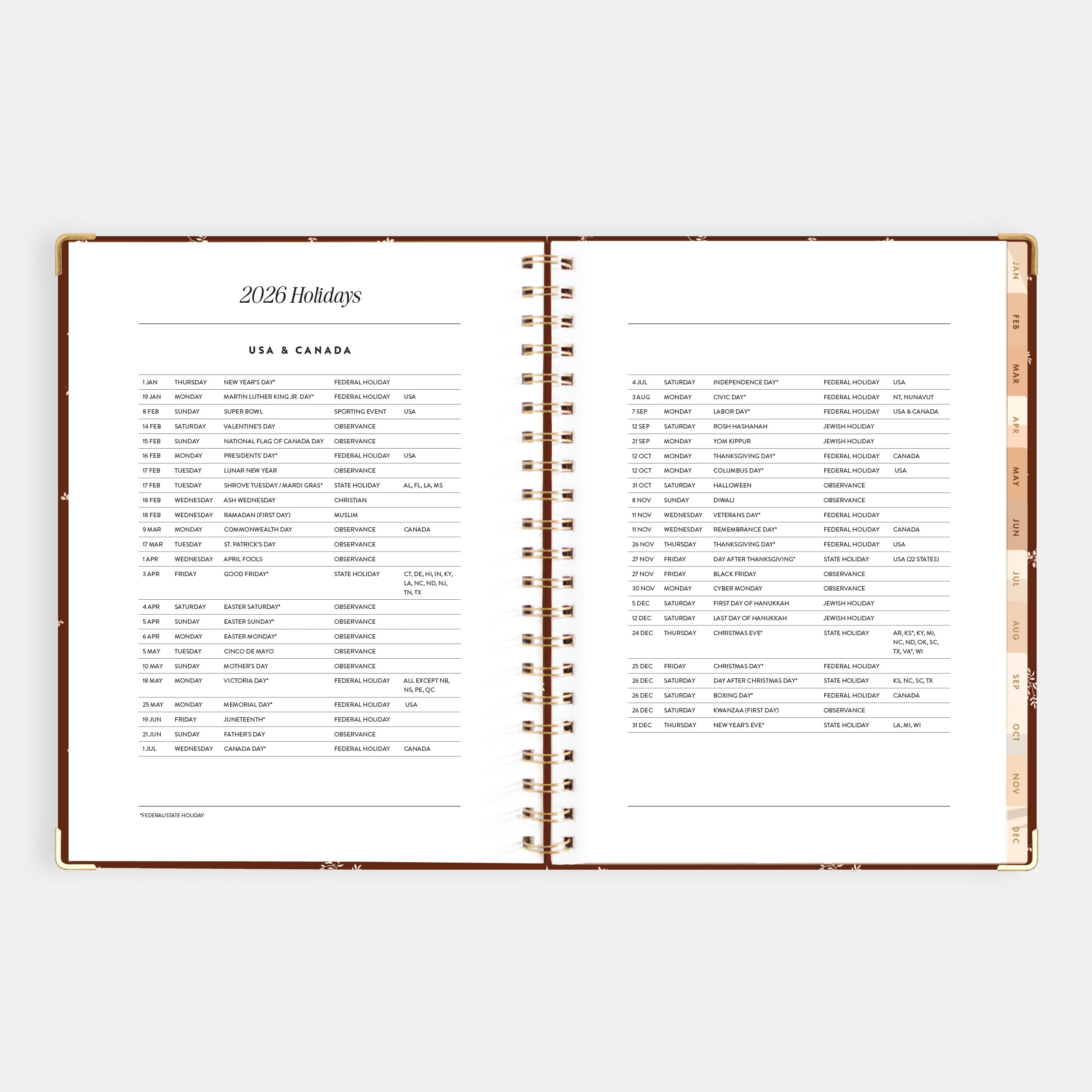 2026 A4 Academic Vertical Planner - Raspberry - SECONDS
