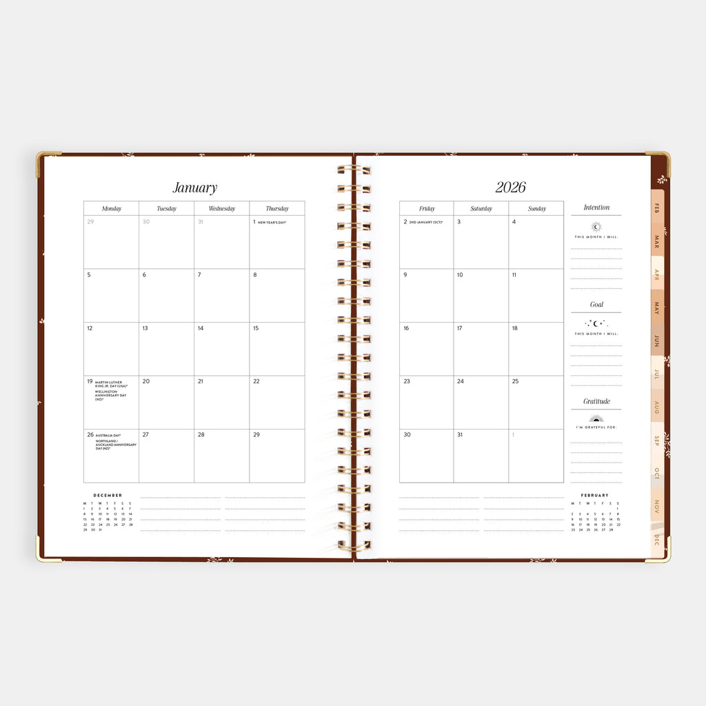 2026 A4 Academic Vertical Planner - Raspberry - SECONDS