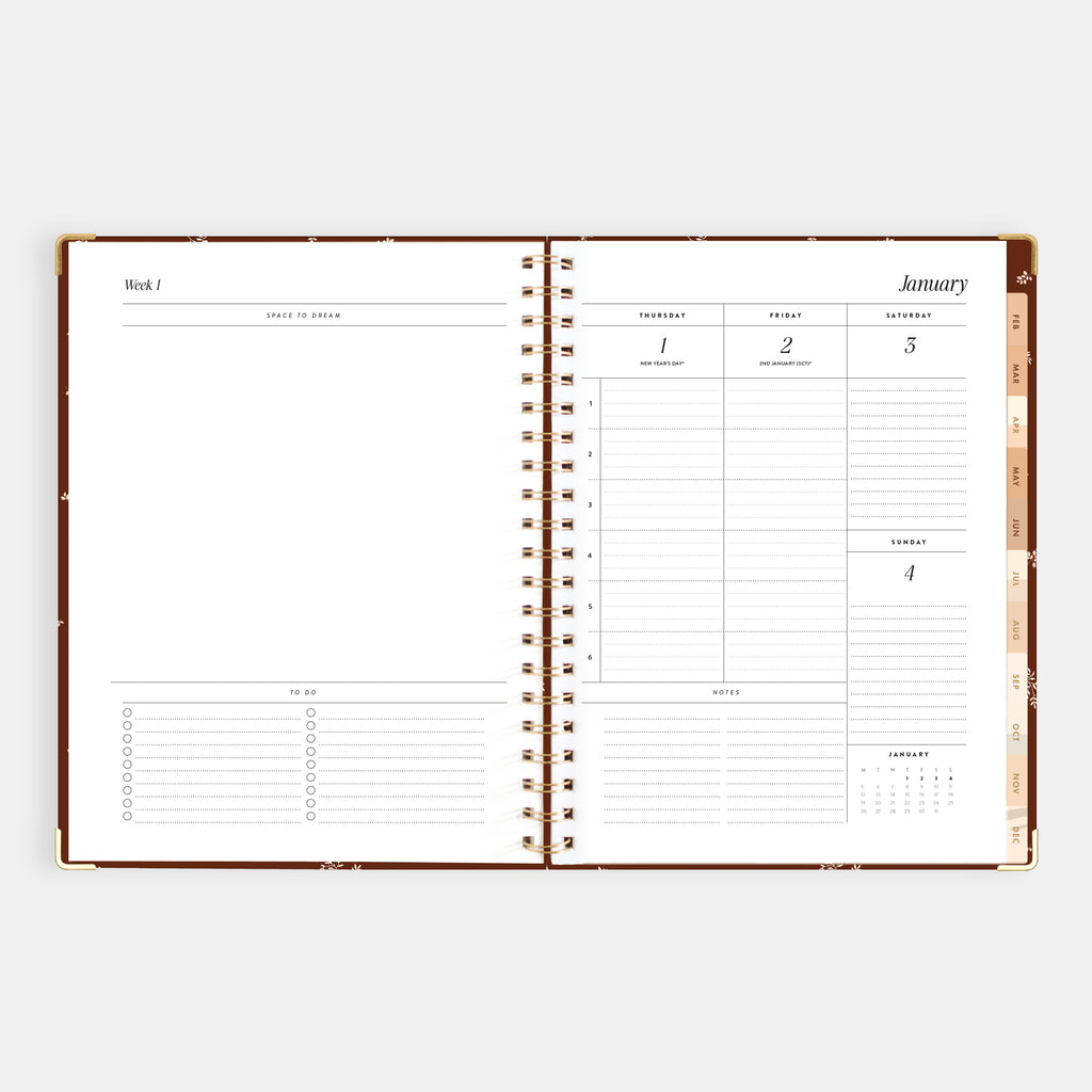 2026 A4 Academic Vertical Planner - Raspberry - SECONDS