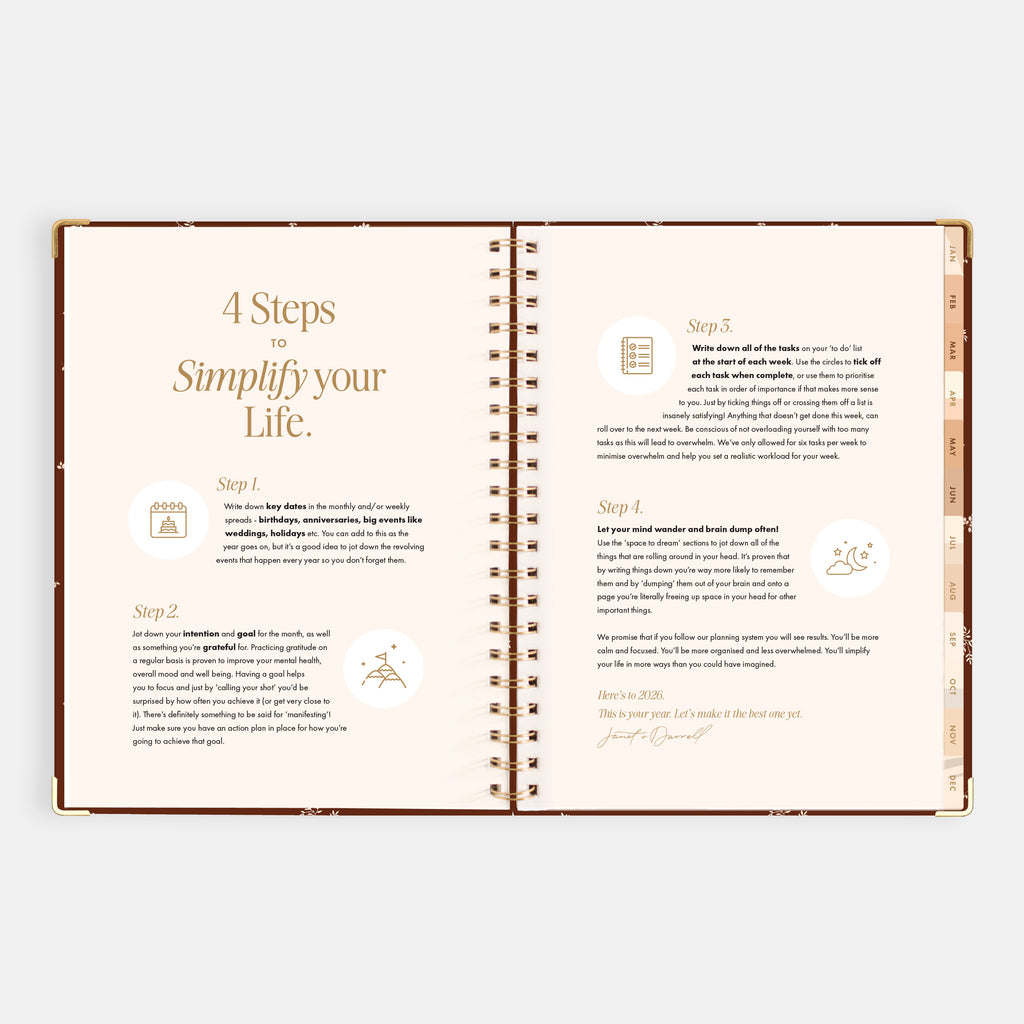 2026 A4 Academic Vertical Planner - Raspberry - SECONDS