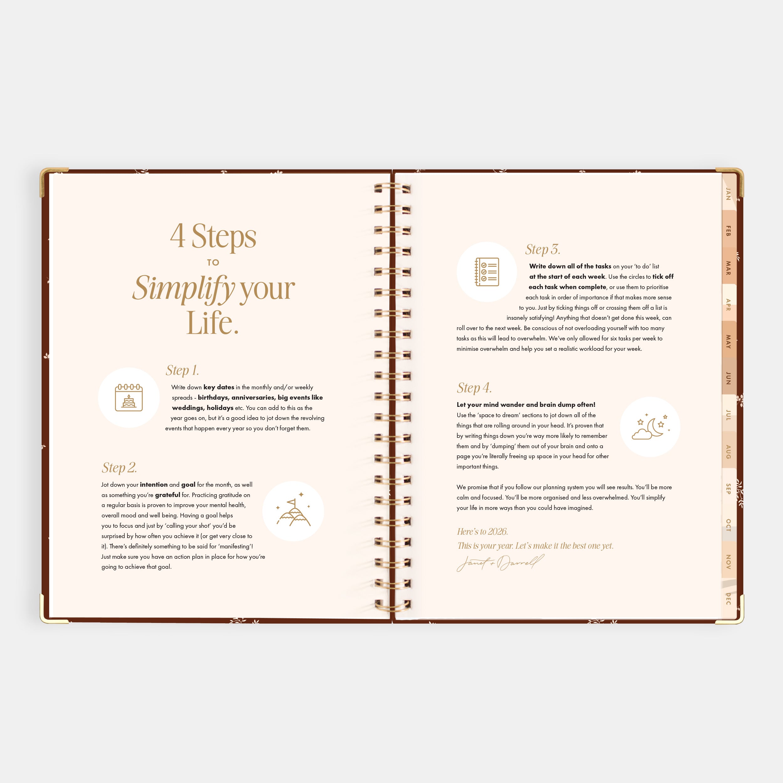 2026 A4 Academic Vertical Planner - Raspberry - SECONDS