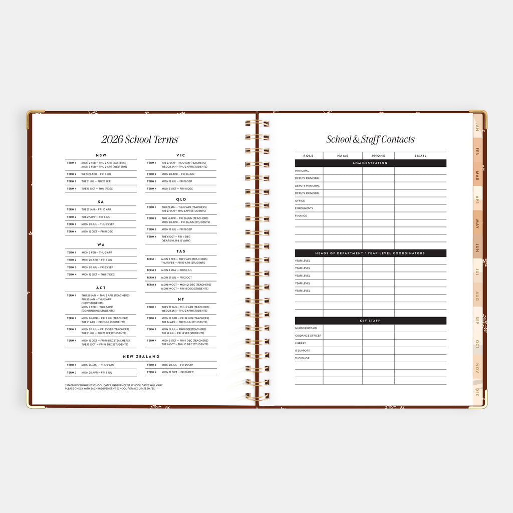 2026 A4 Academic Vertical Planner - Raspberry - SECONDS