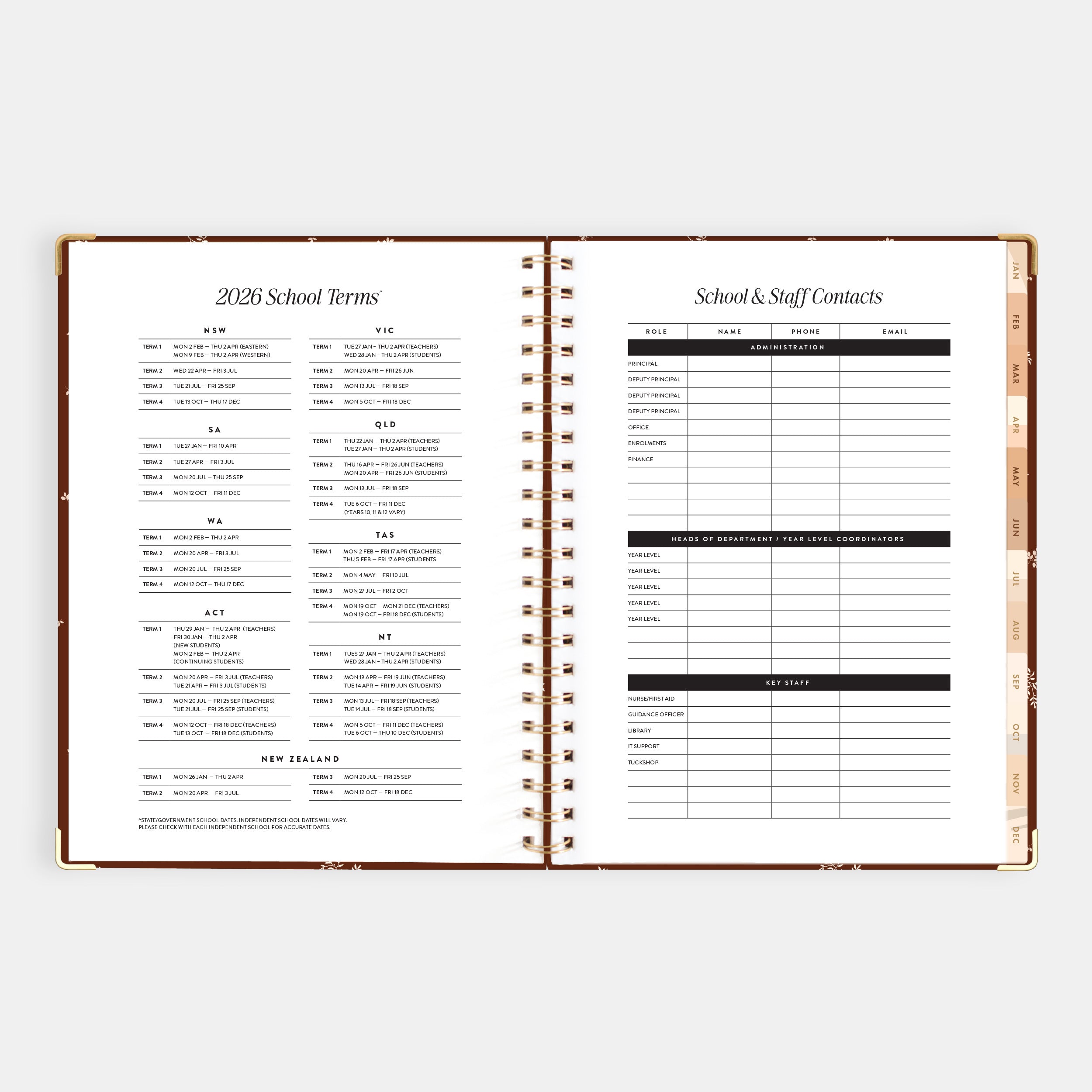 2026 A4 Academic Vertical Planner - Raspberry - SECONDS