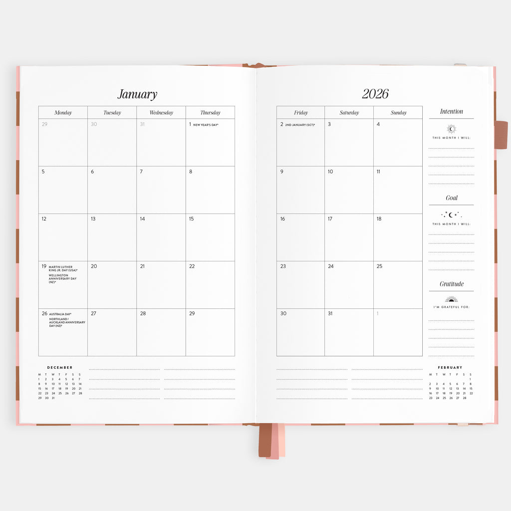 2026 A5 Vertical Planner - Rose Check - SOLD OUT