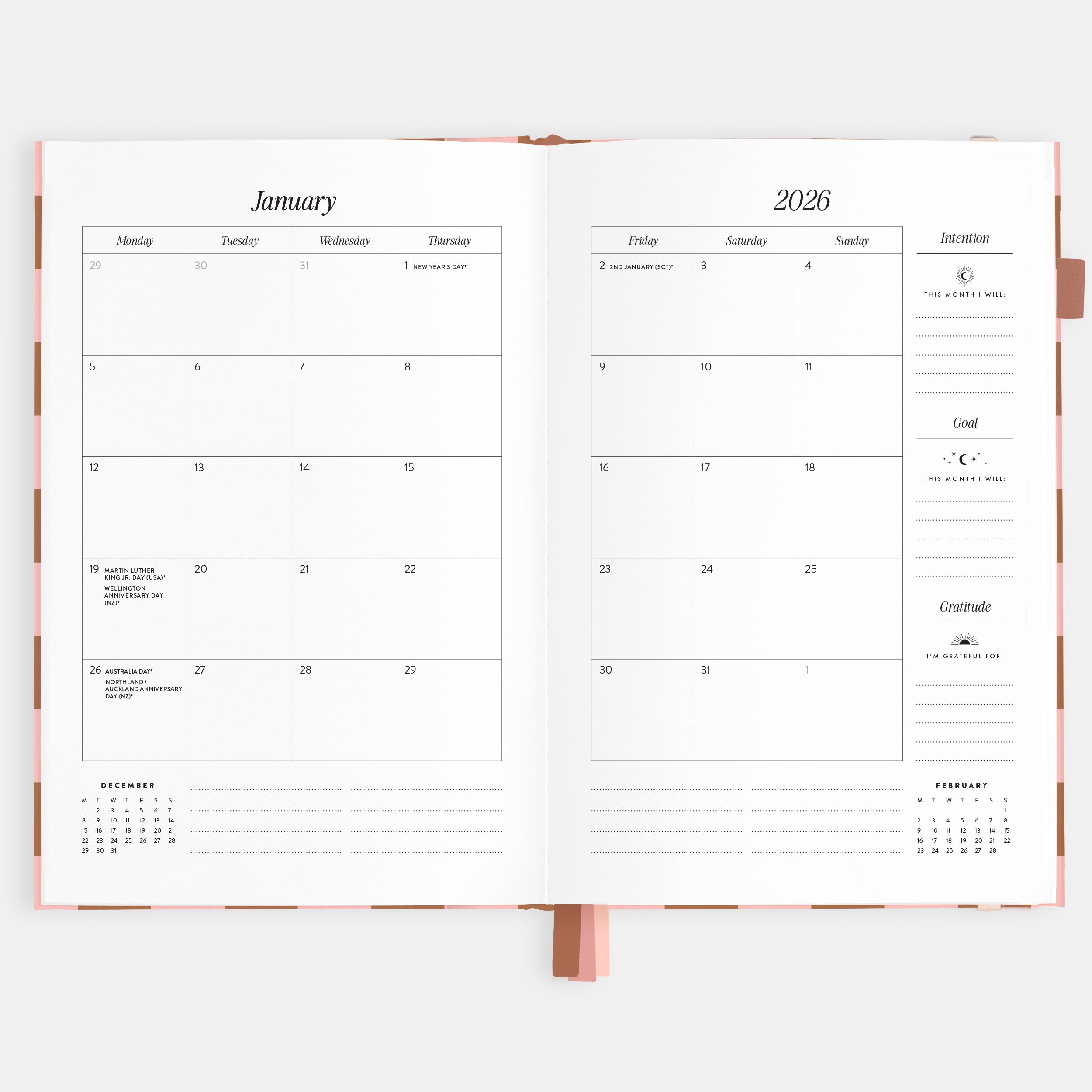 2026 A5 Vertical Planner - Rose Check - SOLD OUT