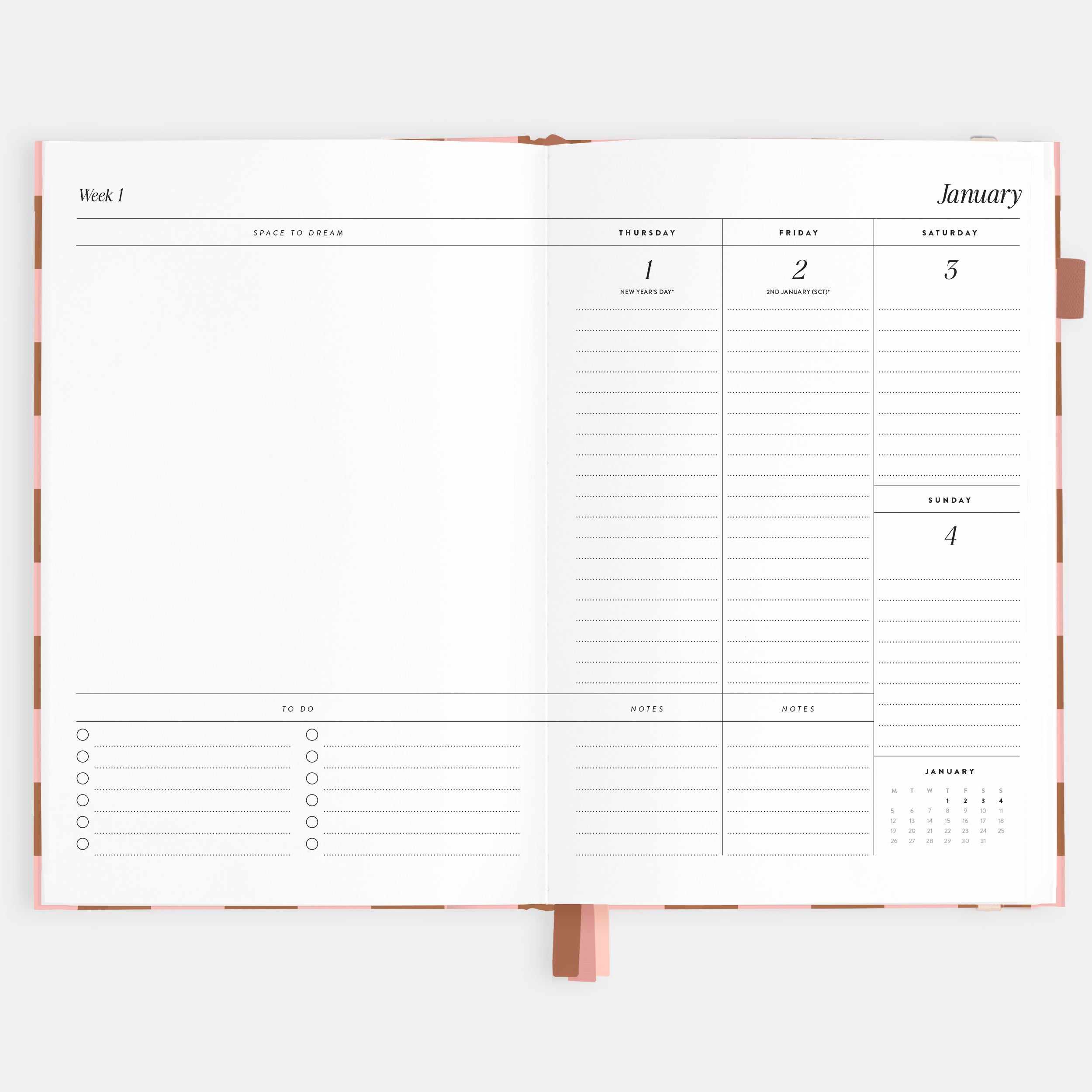 2026 A5 Vertical Planner - Rose Check - SOLD OUT