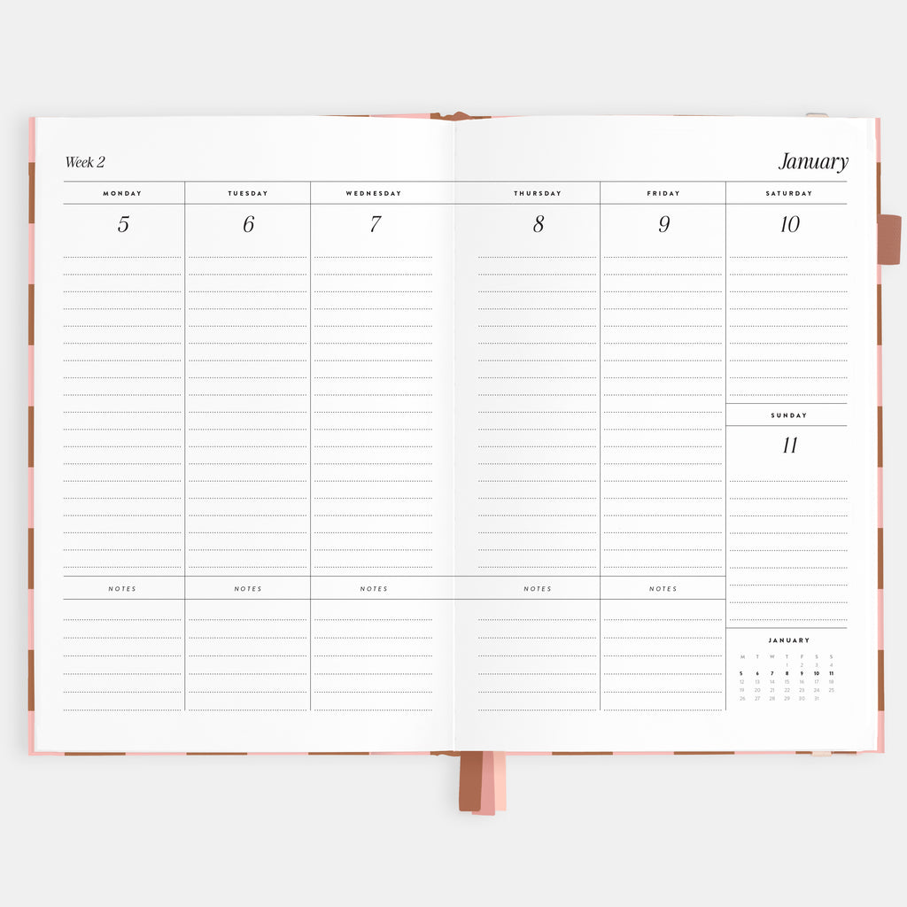 2026 A5 Vertical Planner - Rose Check - SOLD OUT
