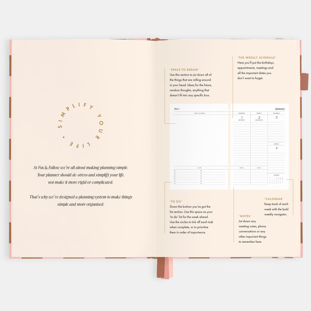 2026 A5 Vertical Planner - Rose Check - SOLD OUT