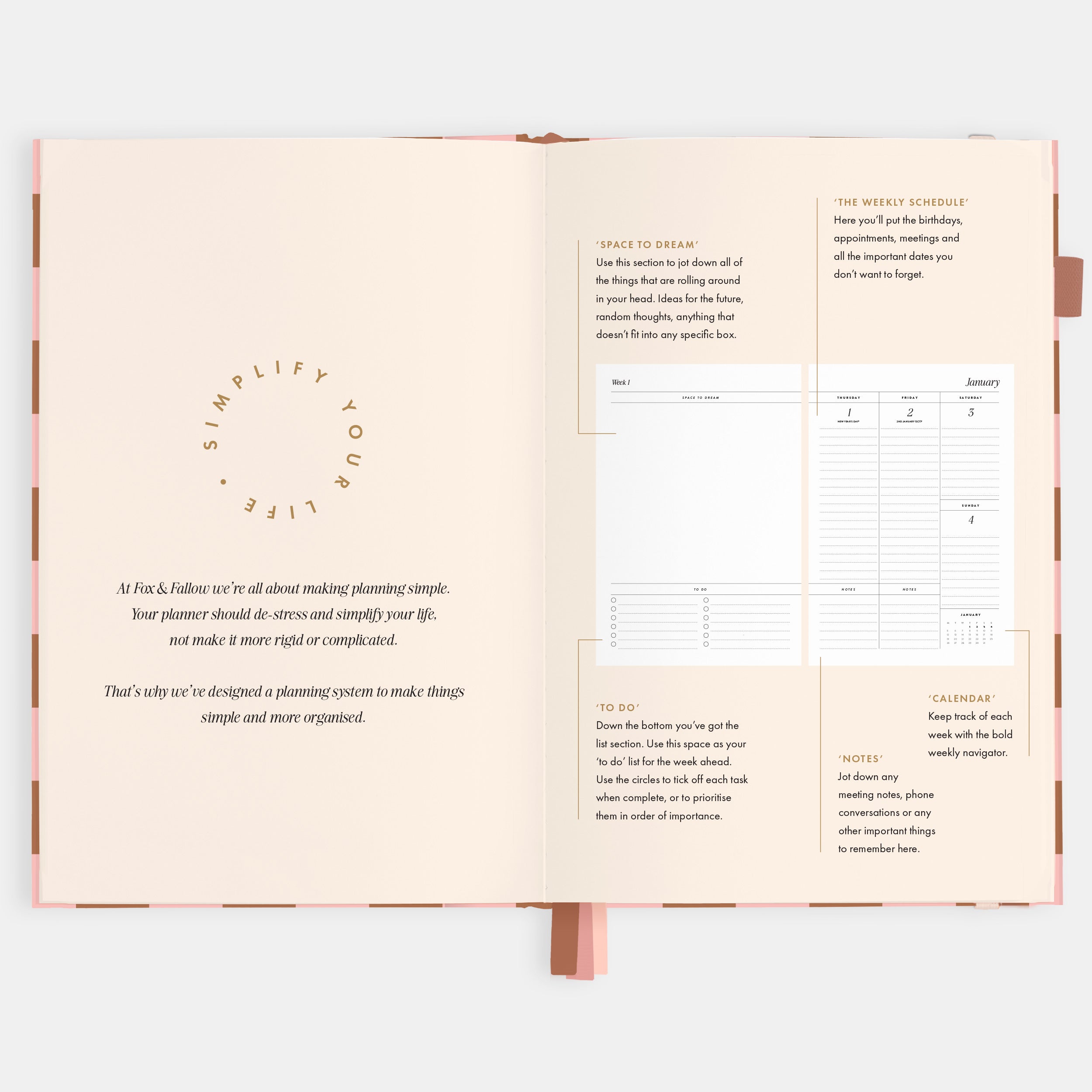 2026 A5 Vertical Planner - Rose Check - SOLD OUT