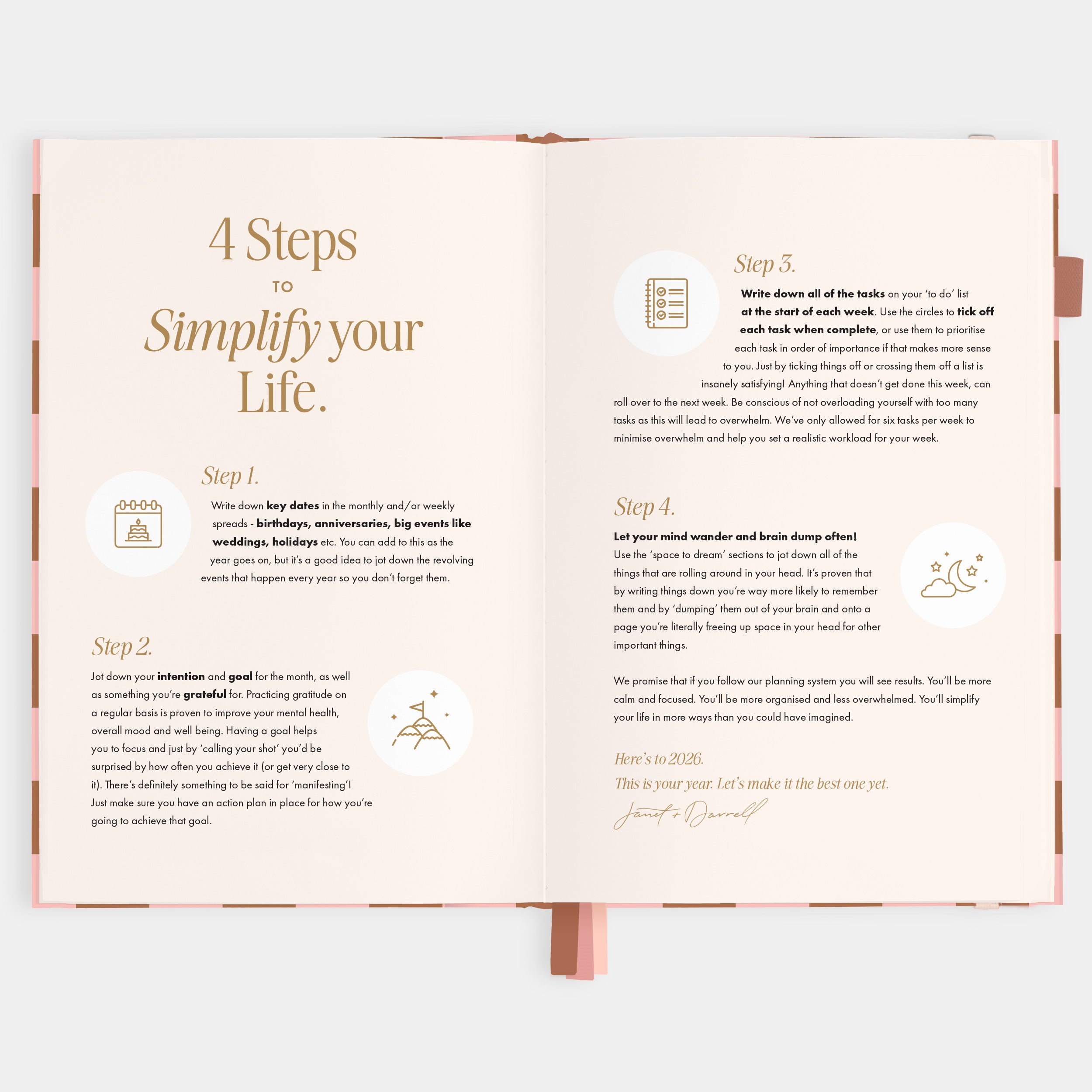 2026 A5 Vertical Planner - Rose Check - SOLD OUT