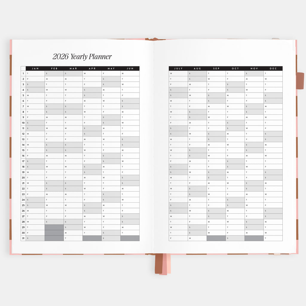 2026 A5 Vertical Planner - Rose Check - SOLD OUT